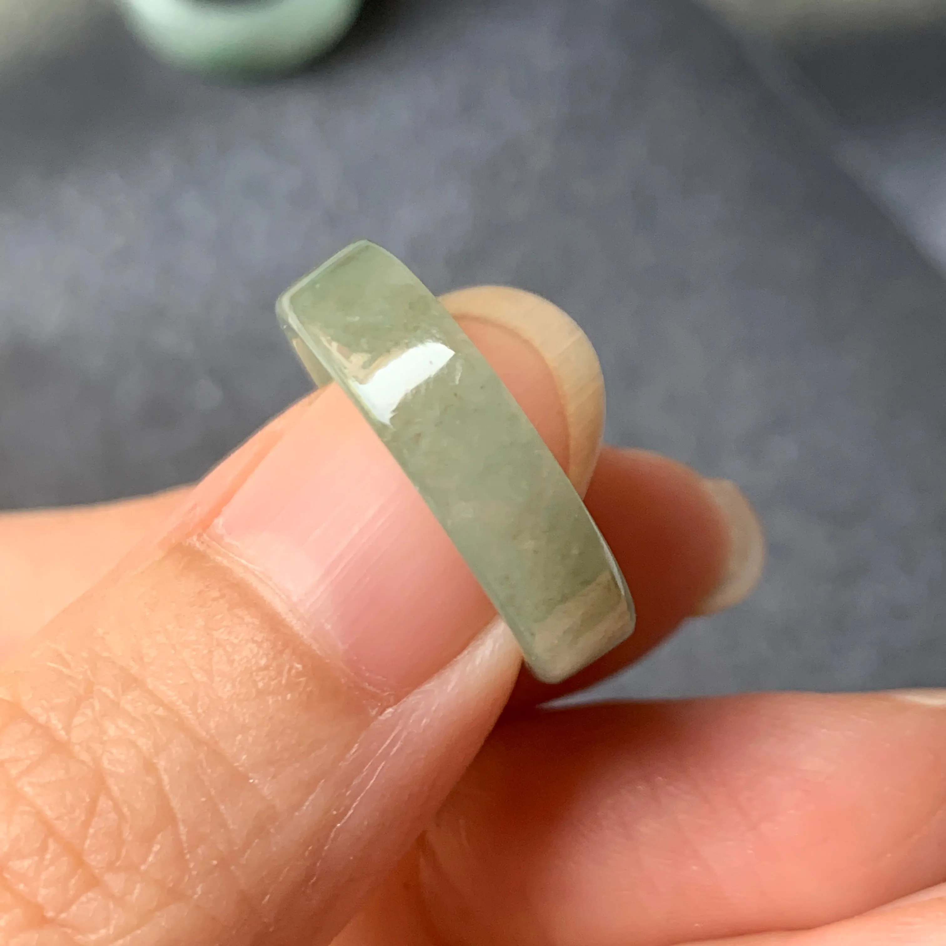 16.2mm A-Grade Natural Earthy Tone Jadeite Ring Band No.220583