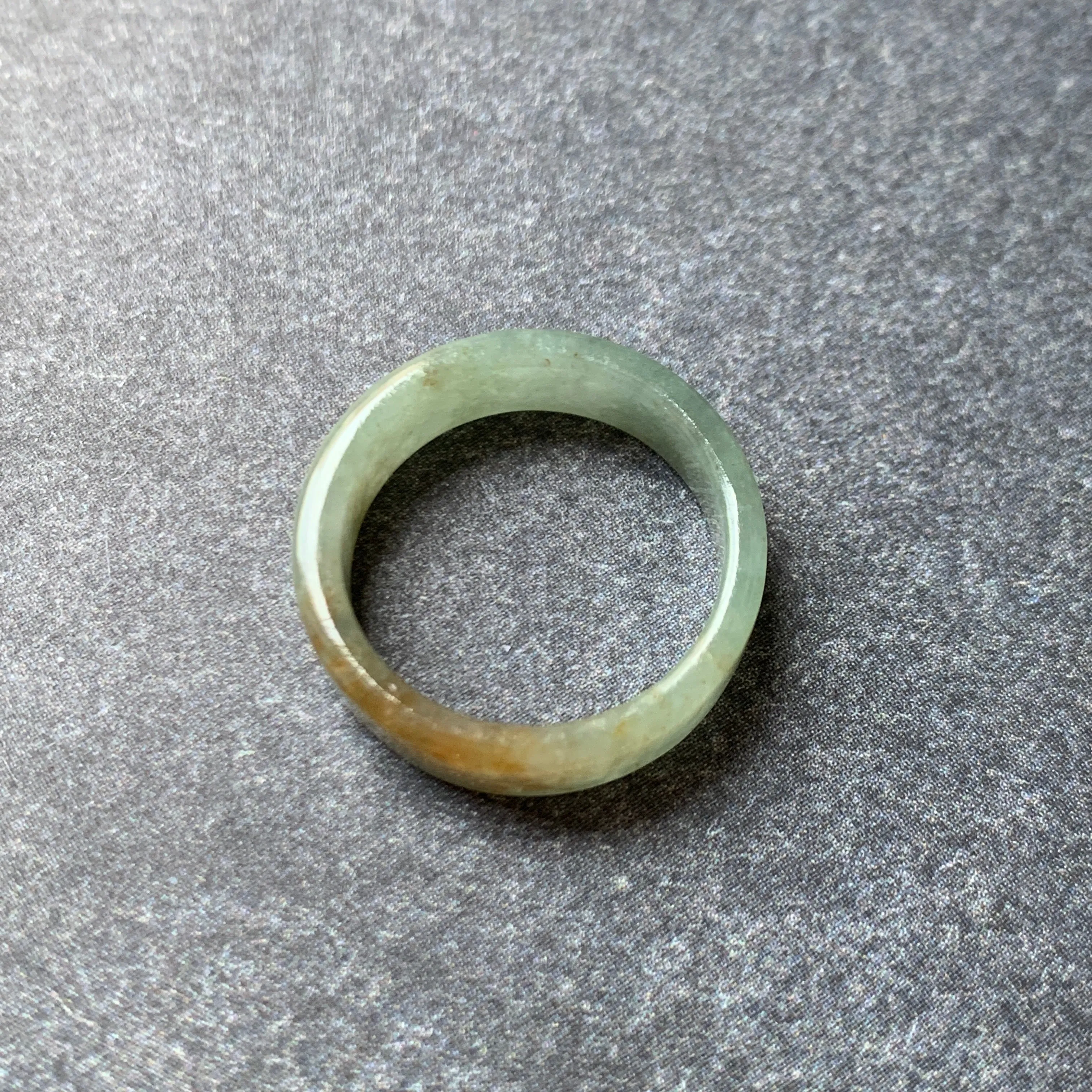 16.2mm A-Grade Natural Earthy Tone Jadeite Ring Band No.220583