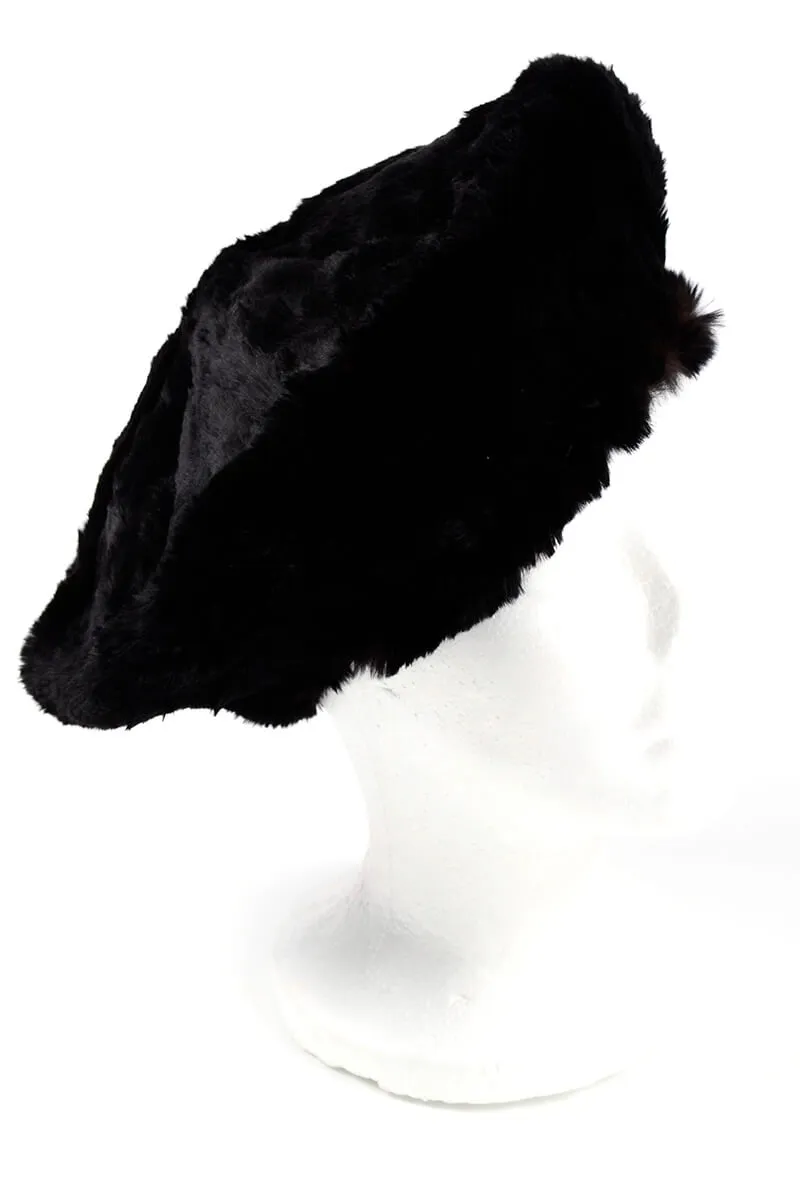 1960s Black Fur Beret