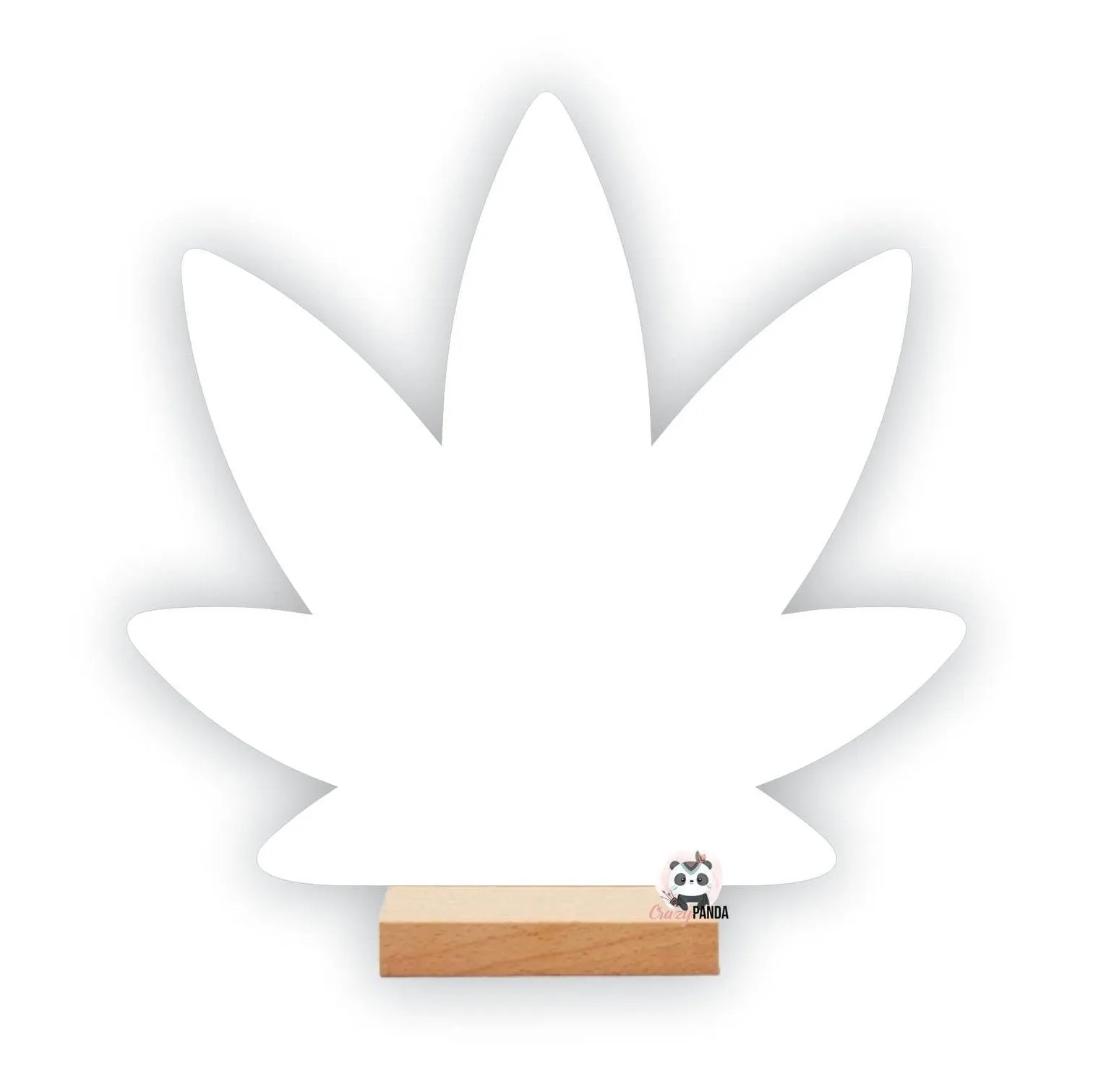 Acrylic Blank Cannibis/Marijuana Table Star Sign & Wooden Stand(Colours)