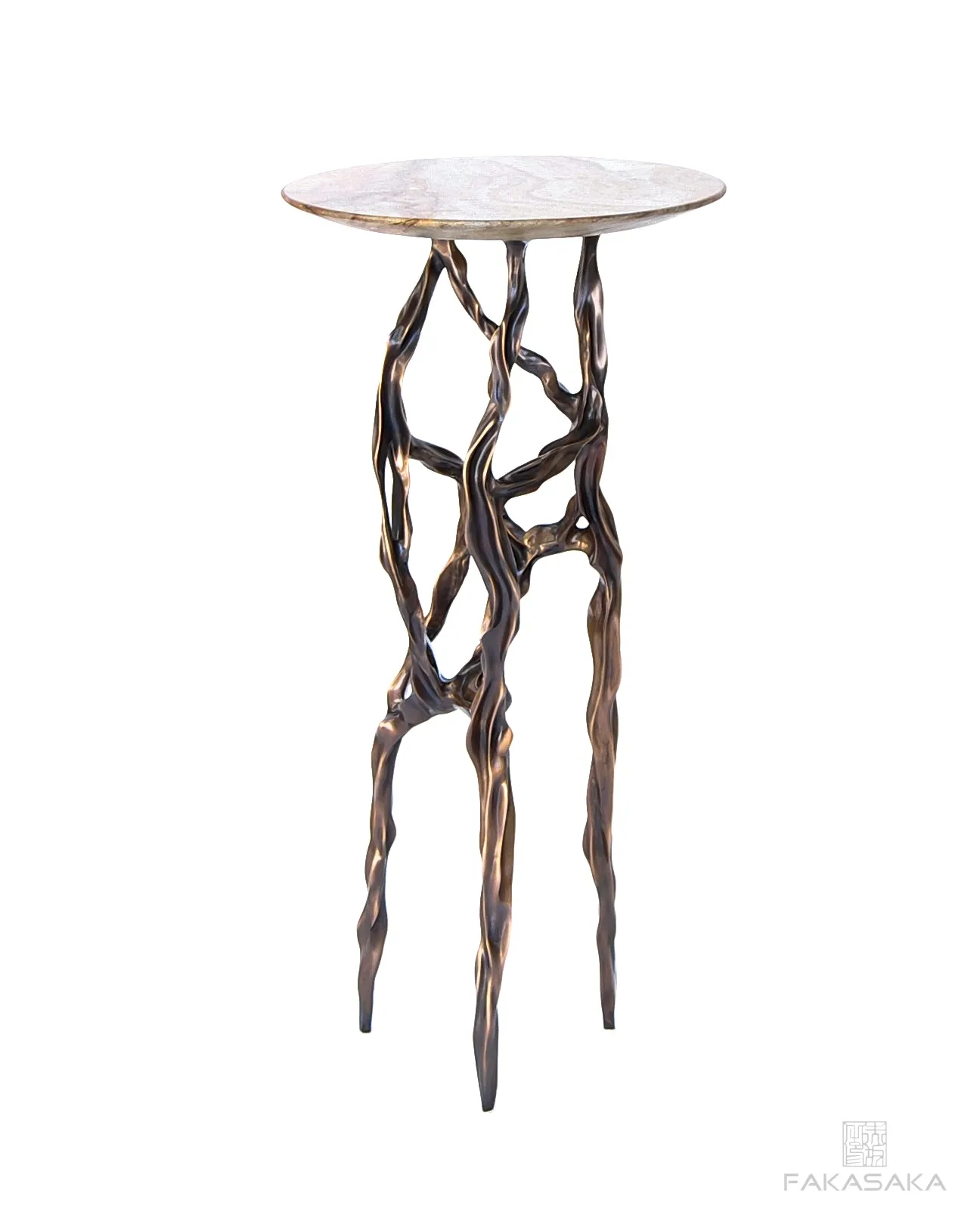 ALEXIA DRINK TABLE<br><br>BLUE MARE QUARTZITE<br>BLACKBROWN BRONZE