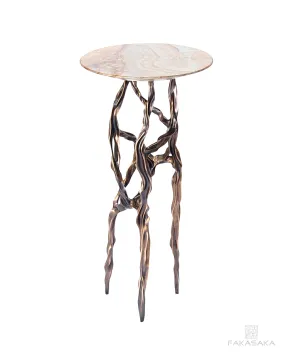 ALEXIA DRINK TABLE<br><br>BLUE MARE QUARTZITE<br>BLACKBROWN BRONZE