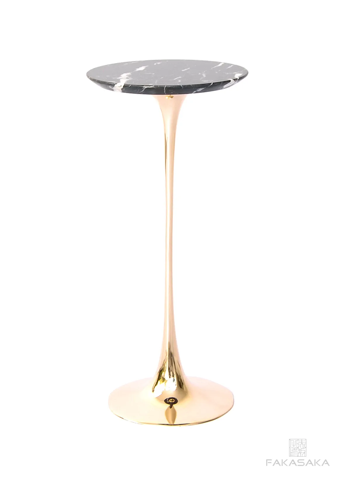 APPLE DRINK TABLE<br><br>NERO MARQUINA MARBLE<br>POLISHED BRONZE