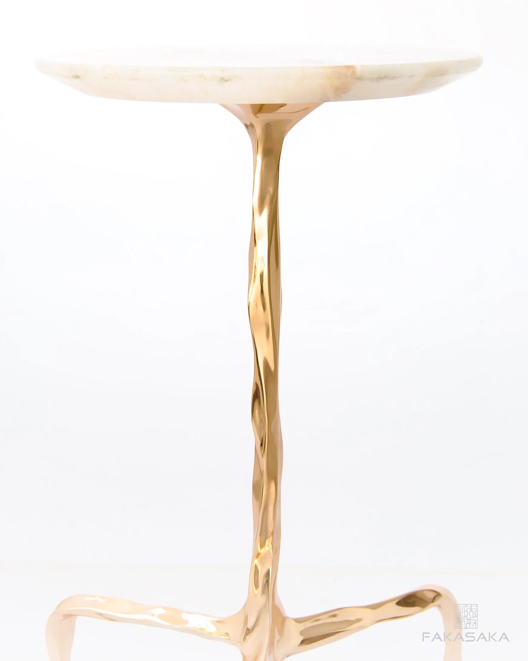 ARETHA DRINK TABLE<br><br>ONYX<br>POLISHED BRONZE