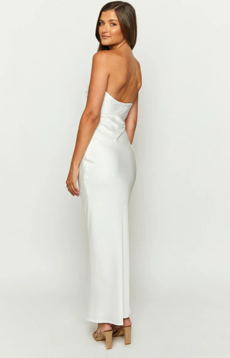 Ashley White Sequin Formal Maxi Dress