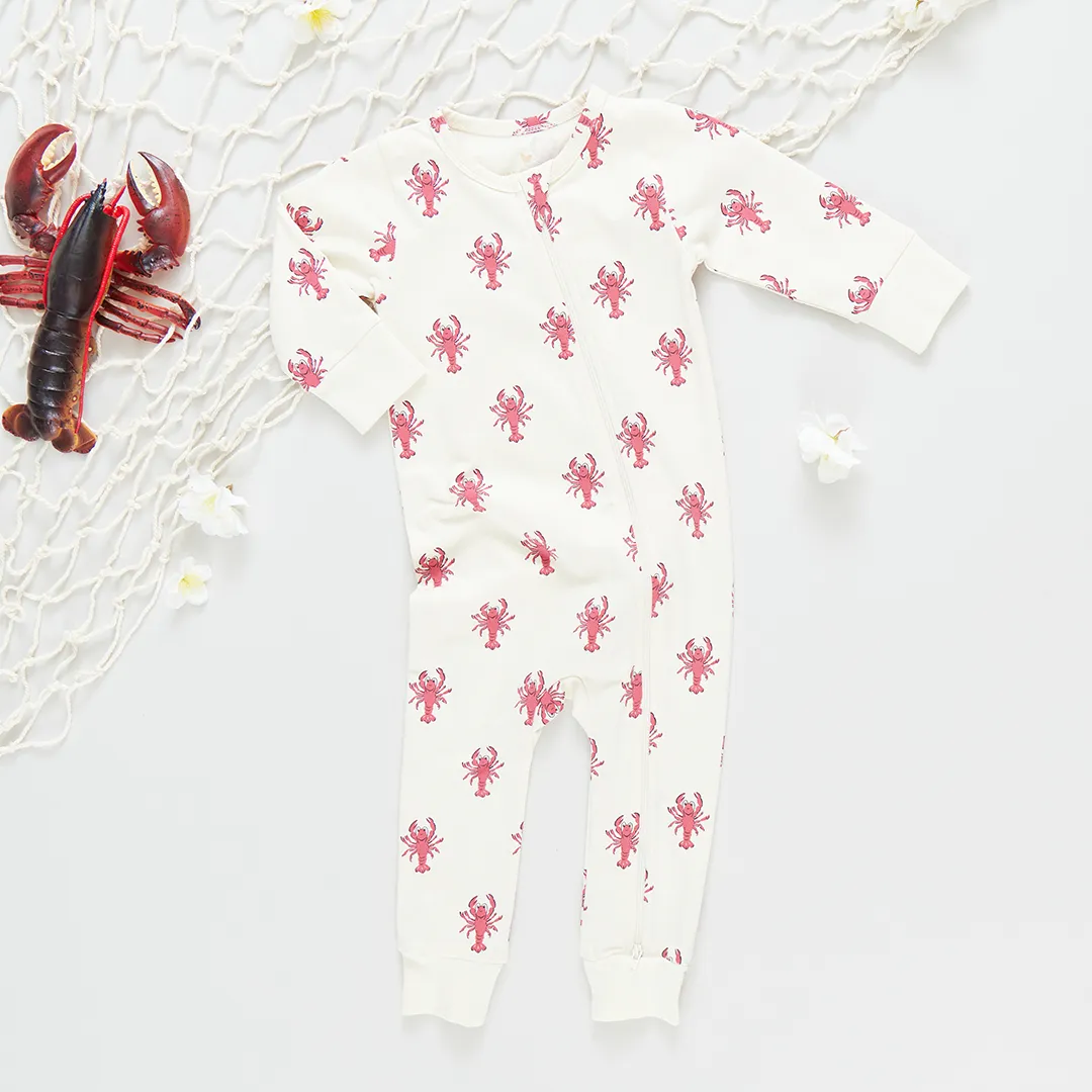 Baby Organic Romper - Lobsters