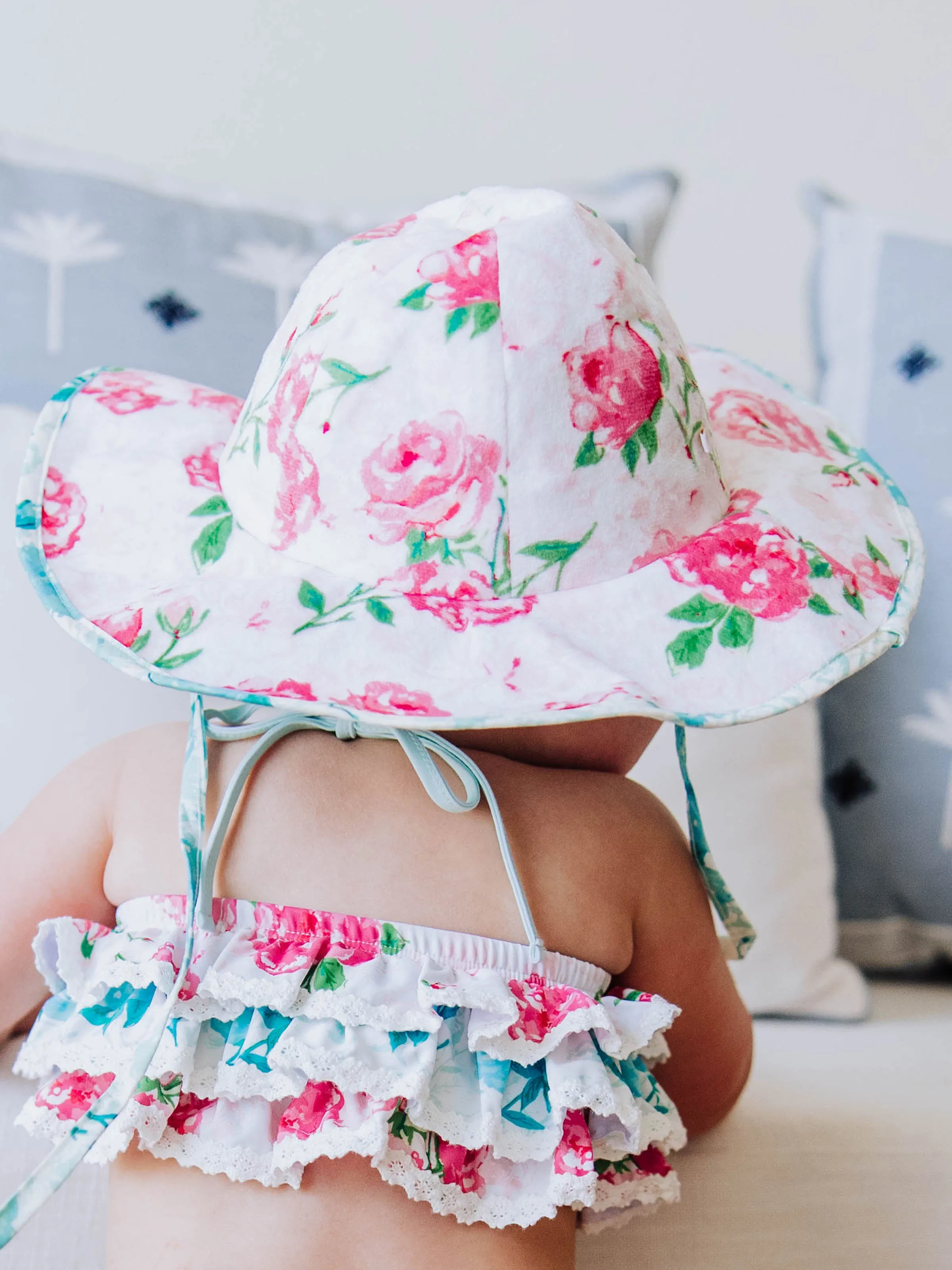 Baby Sunhat - Raspberry Roses