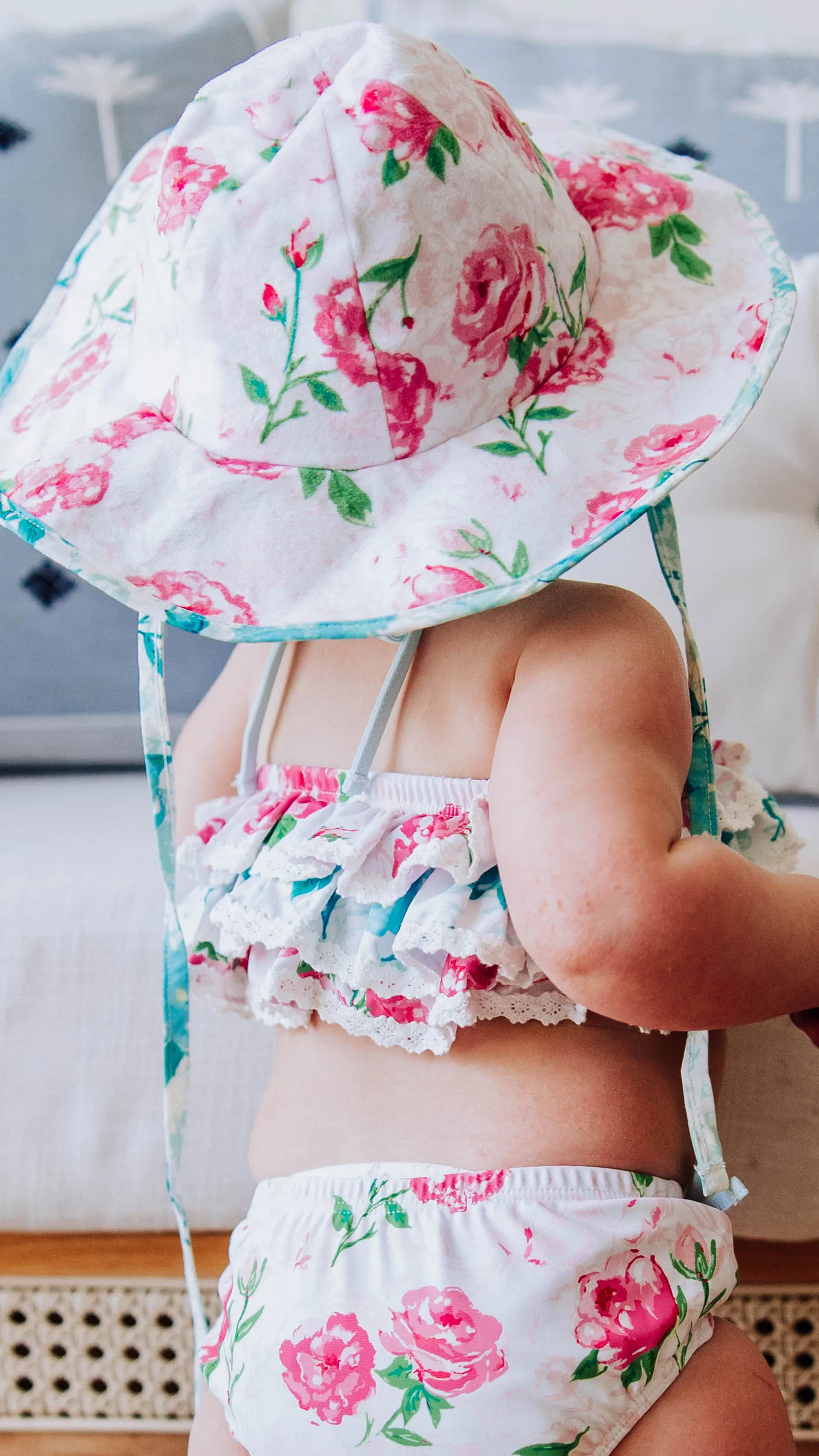 Baby Sunhat - Raspberry Roses