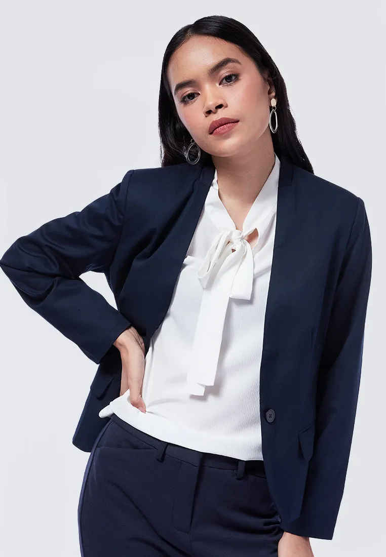 Basic Regular No Lapel Blazer