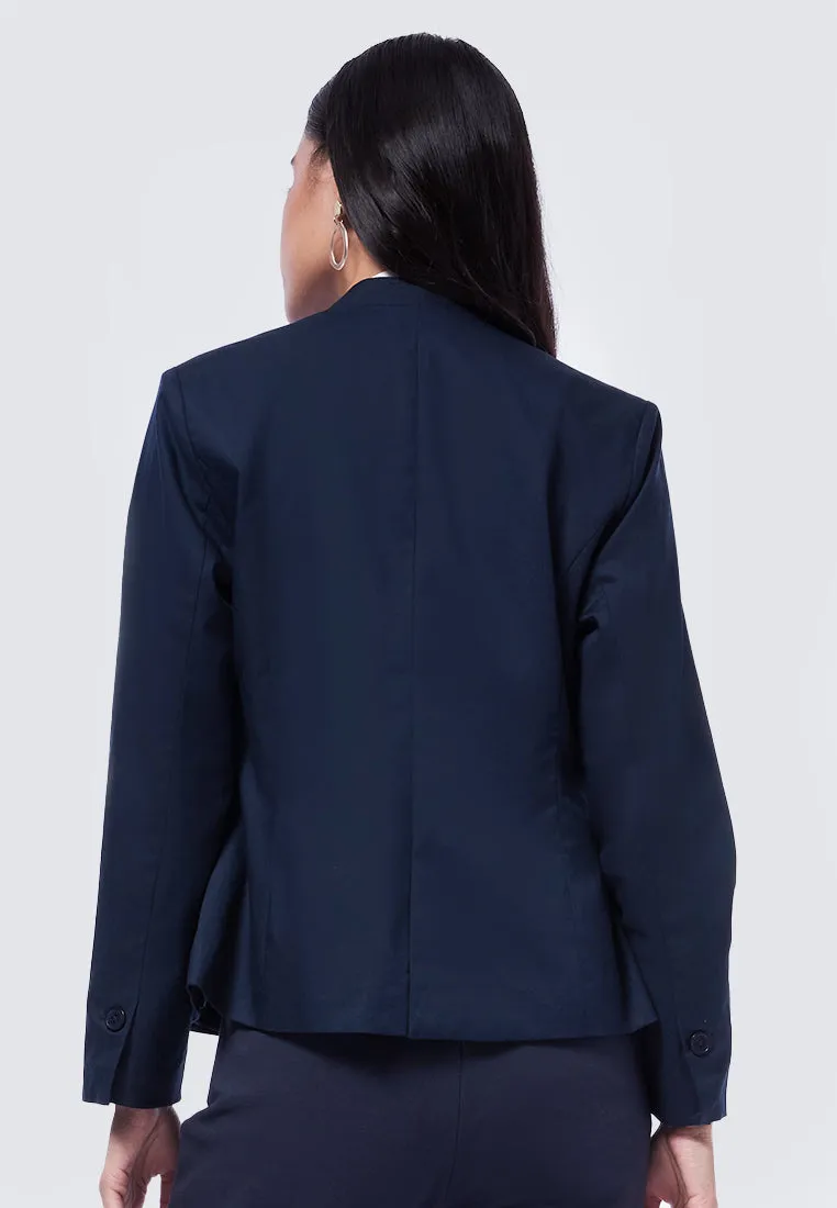 Basic Regular No Lapel Blazer