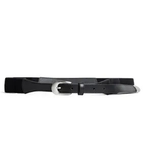 Boone Braided Elastic Leather Belt Black - AW24