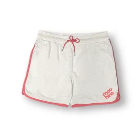 Botanic Mesh Gym Short - White w. Red Taping