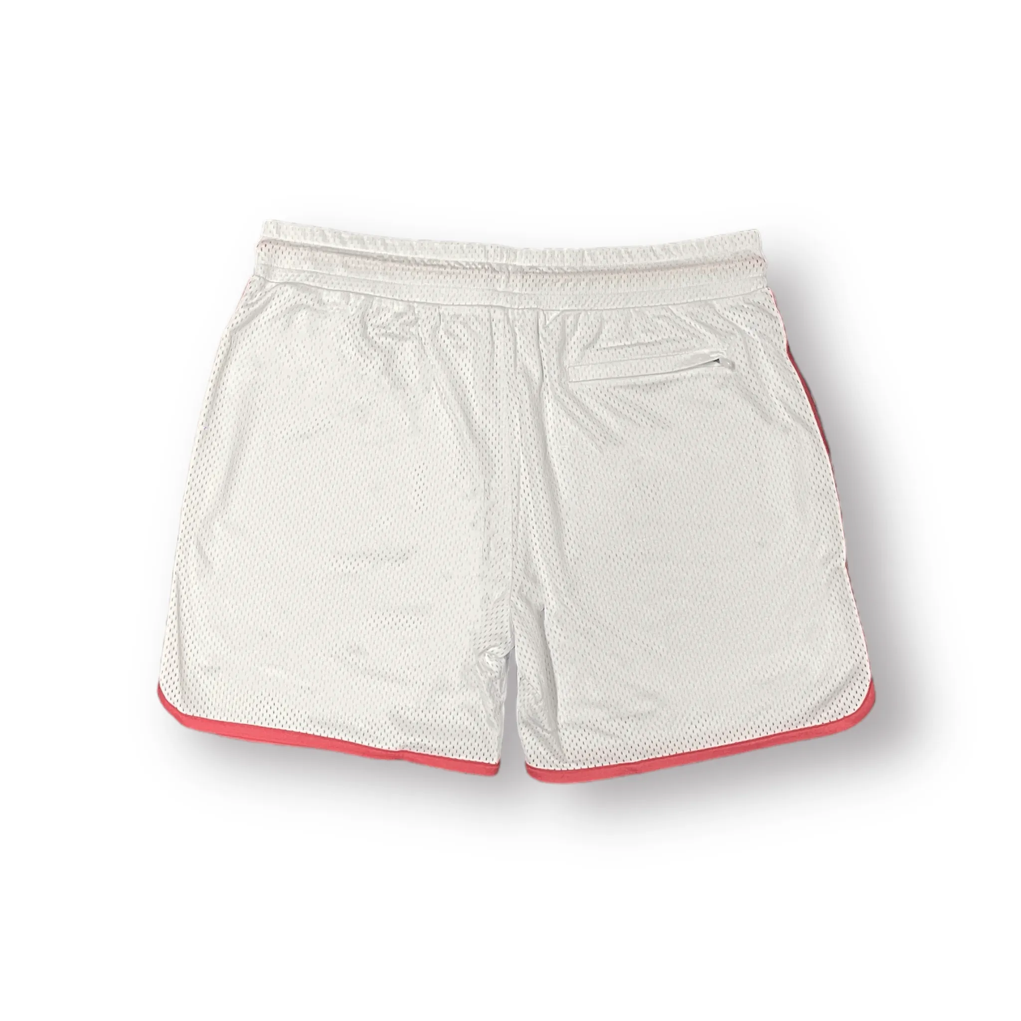 Botanic Mesh Gym Short - White w. Red Taping