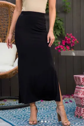 Bottoms-Black Pencil Skirt