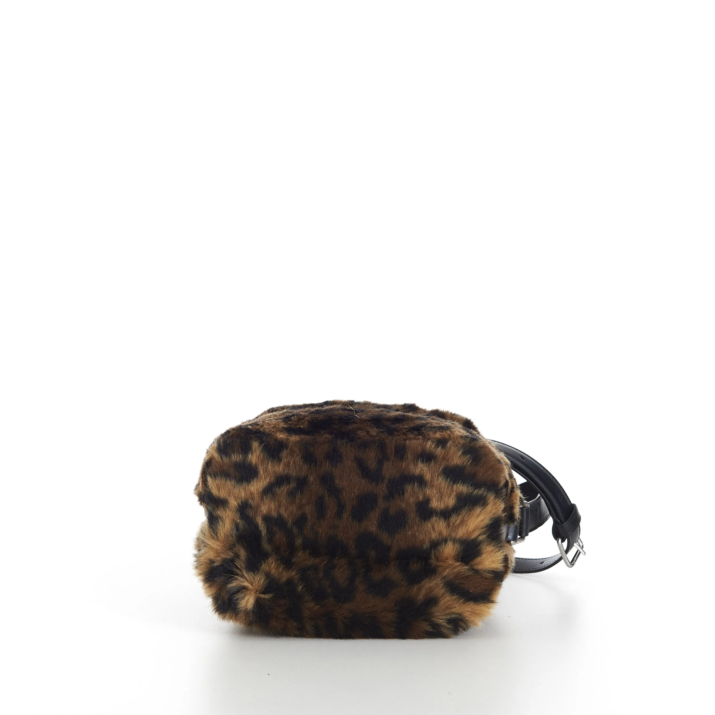 Box Bag In Fluffy Leopard Textile With Celine Print