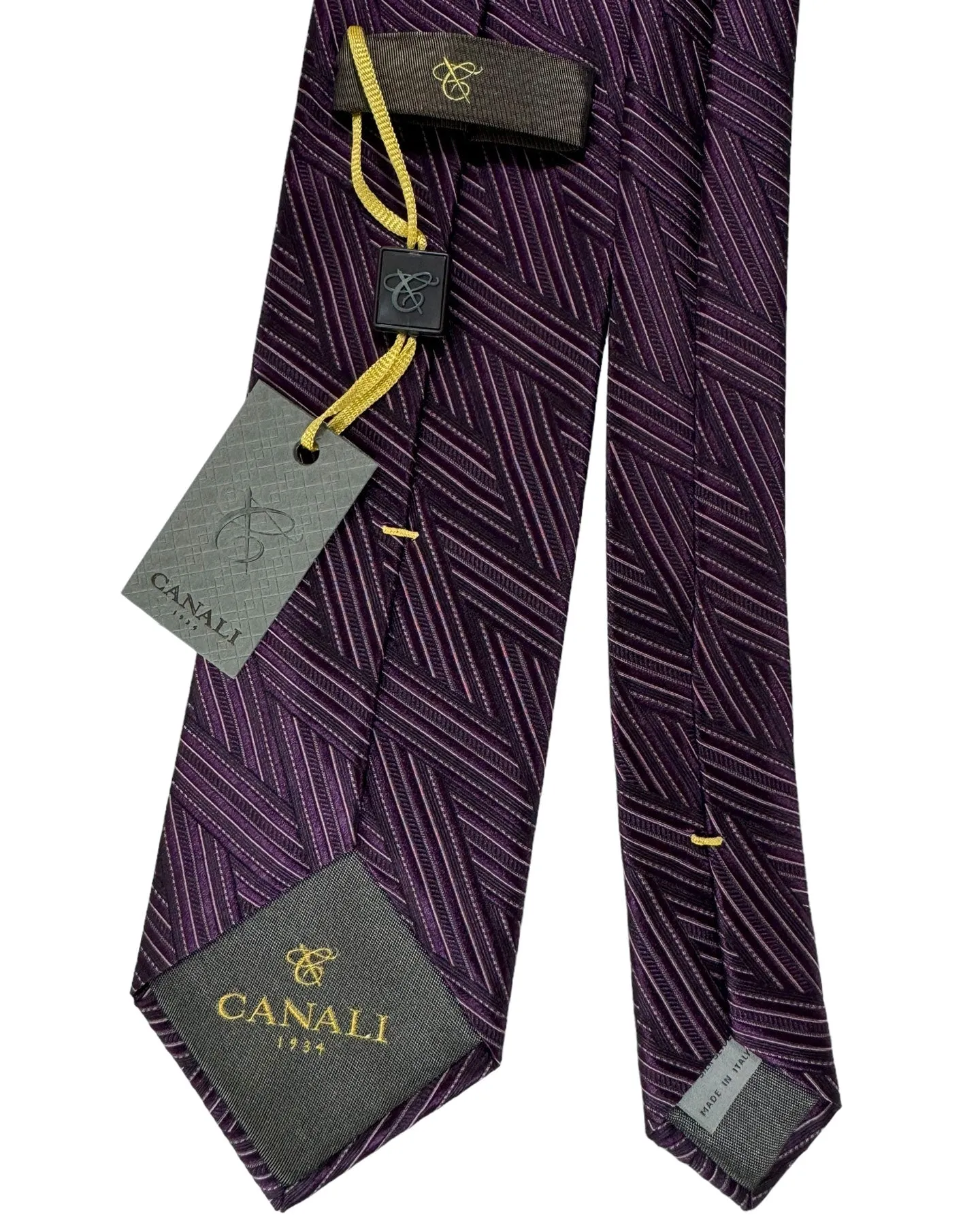 Canali Necktie Purple Zig Zag