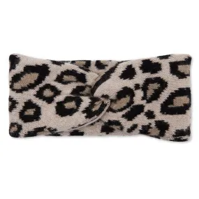 Cashmere Leopard Headband - Cream/Black