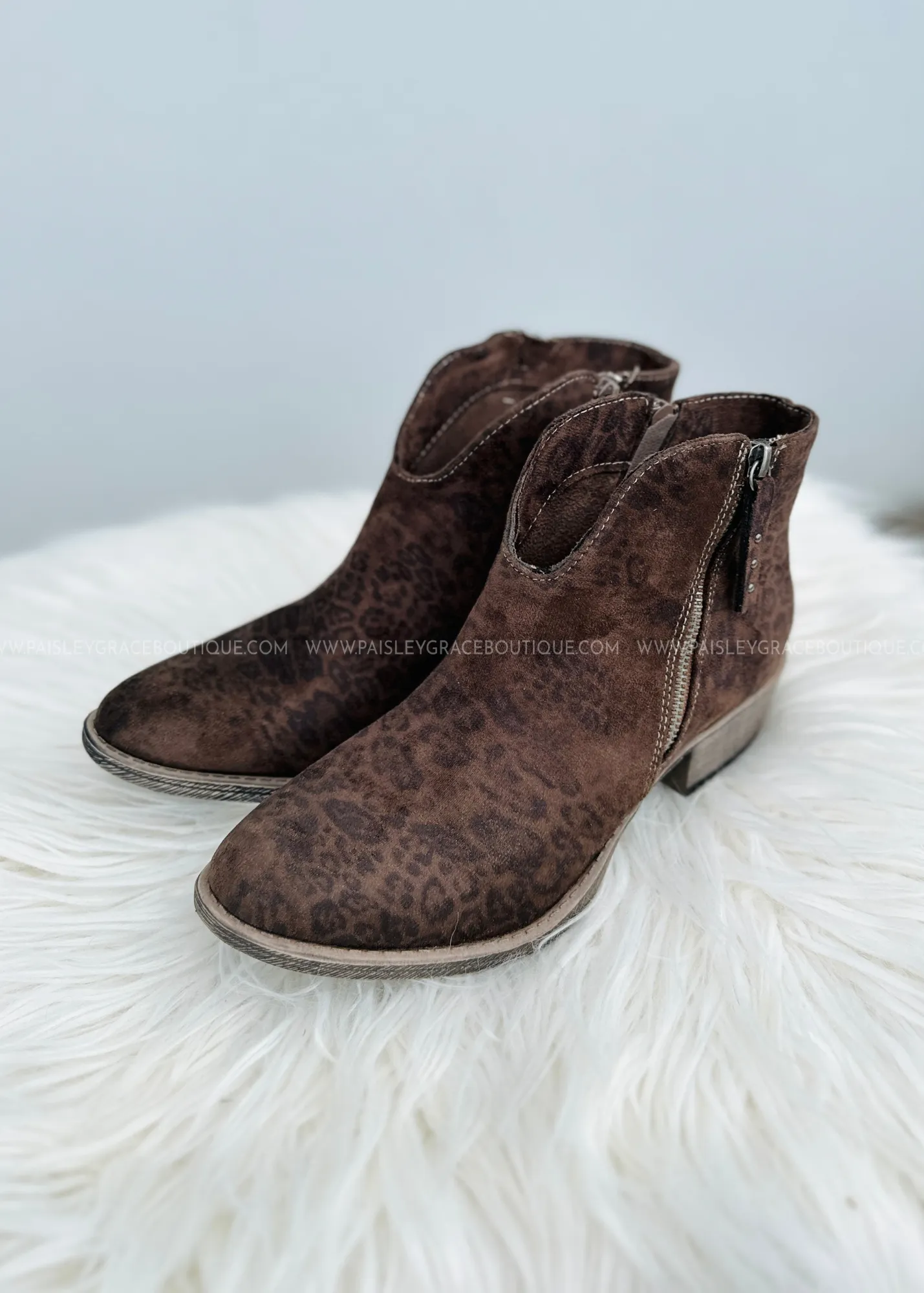 Charming Booties by Very G - Taupe/Leopard