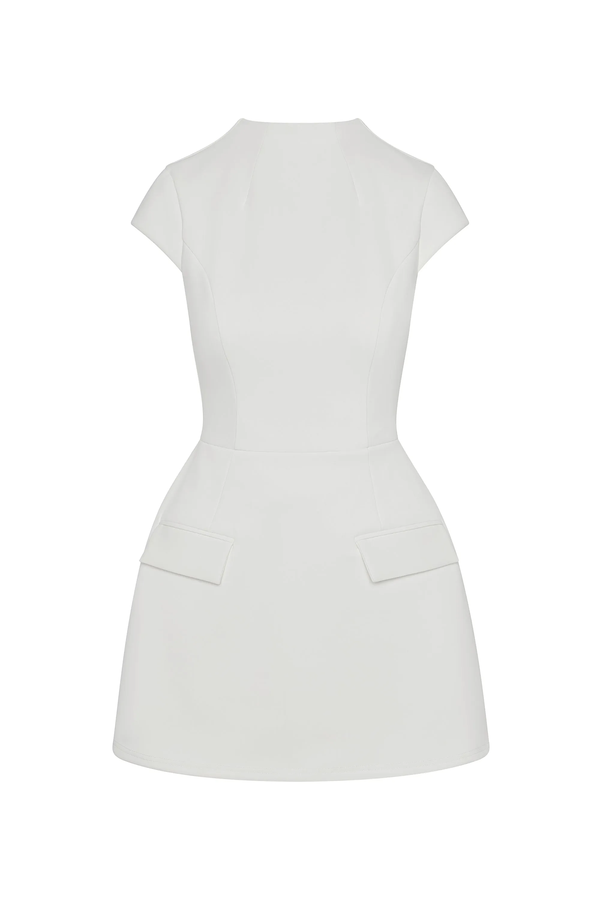 Cote Cap Sleeve Pocket Mini Dress - White