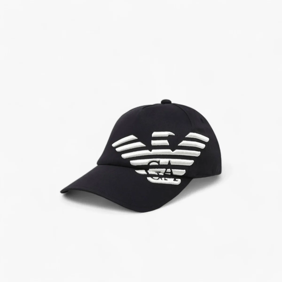 Cotton Baseball Cap With Embroidered Eagle Logo