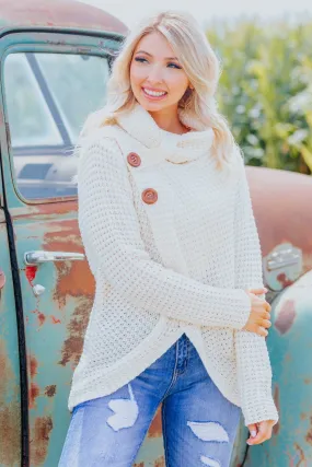 Cover Me Up Knit Sweater in Cream