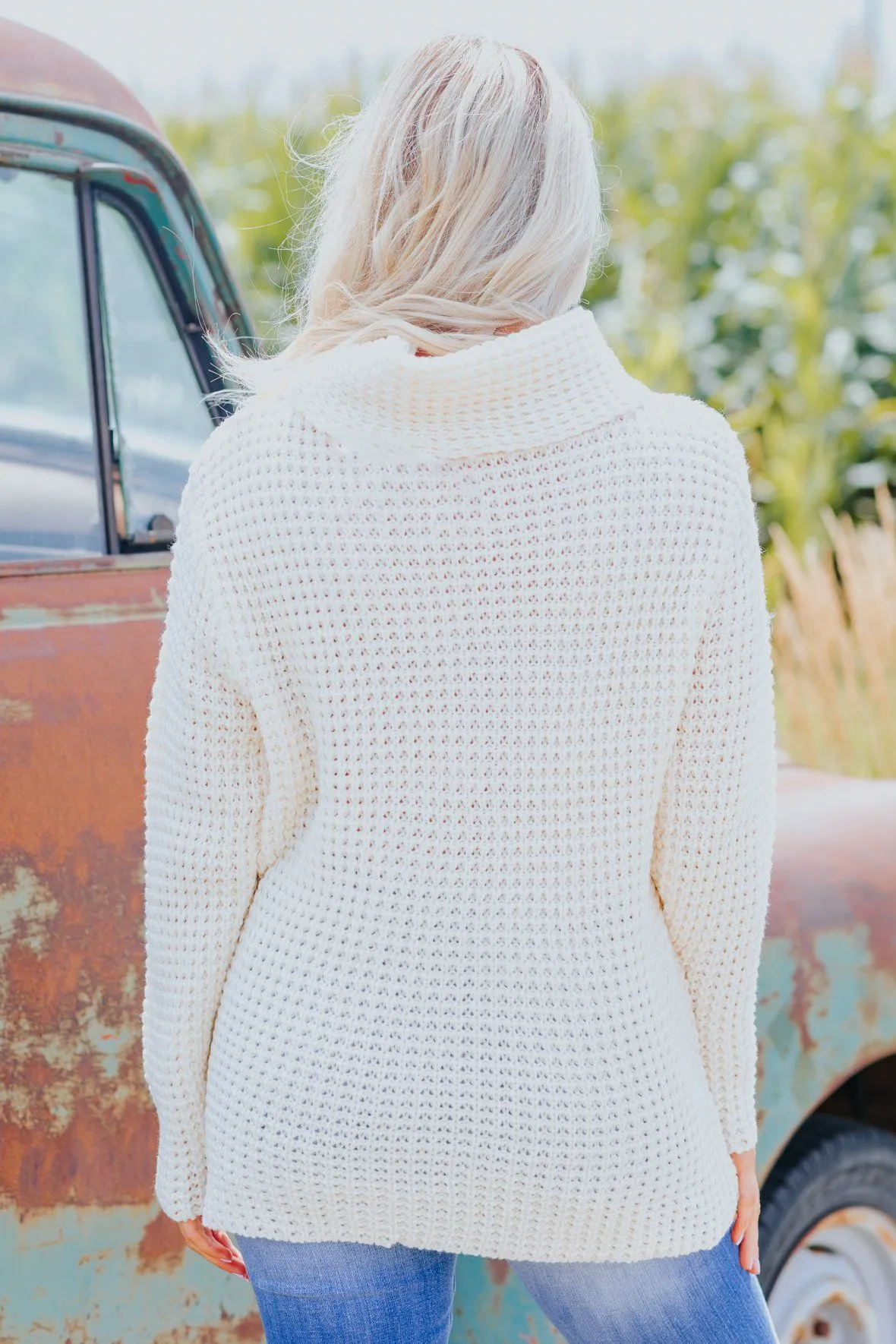 Cover Me Up Knit Sweater in Cream