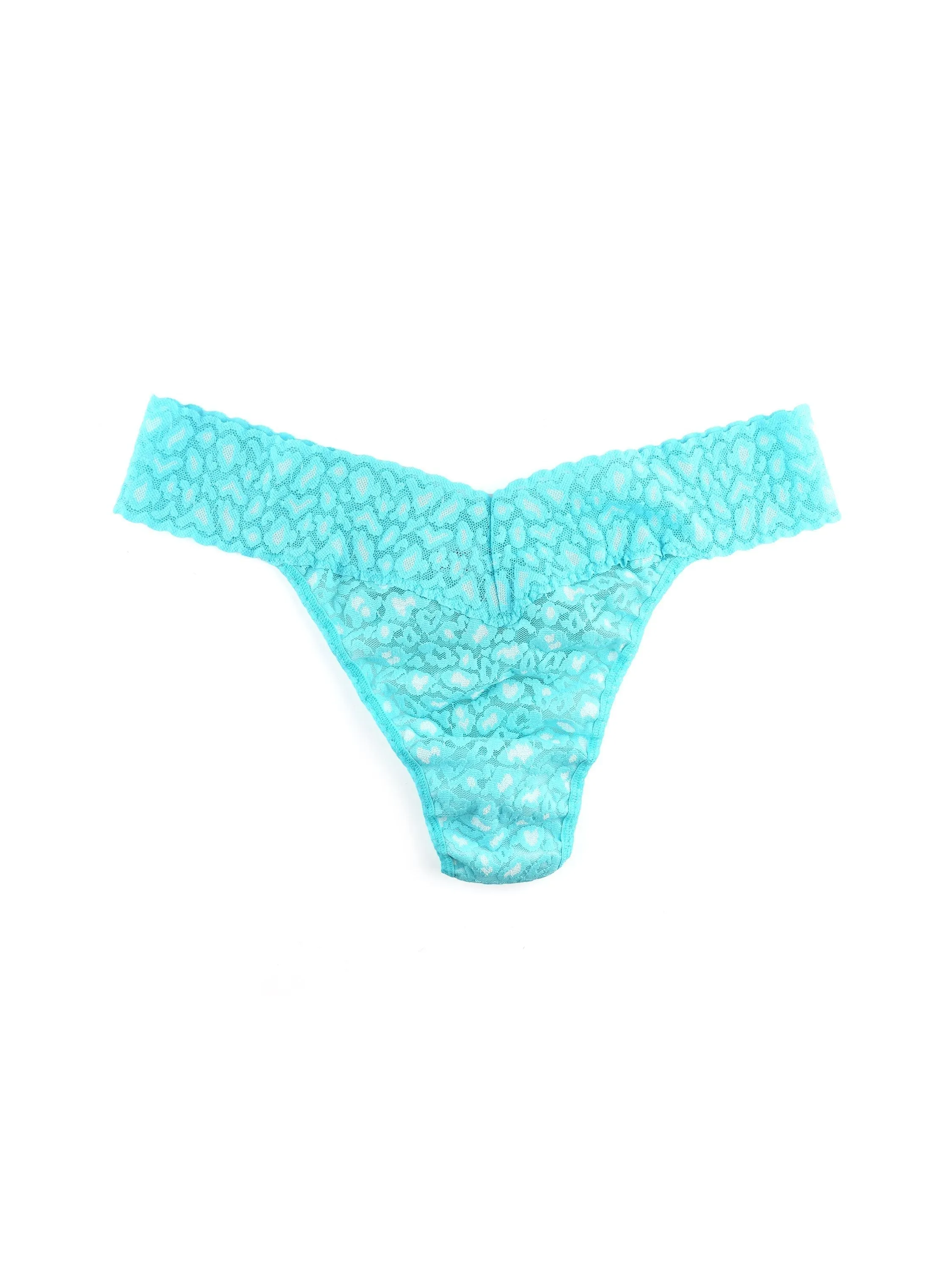 Cross-Dyed Leopard Original Rise Thong Radiant Turquoise