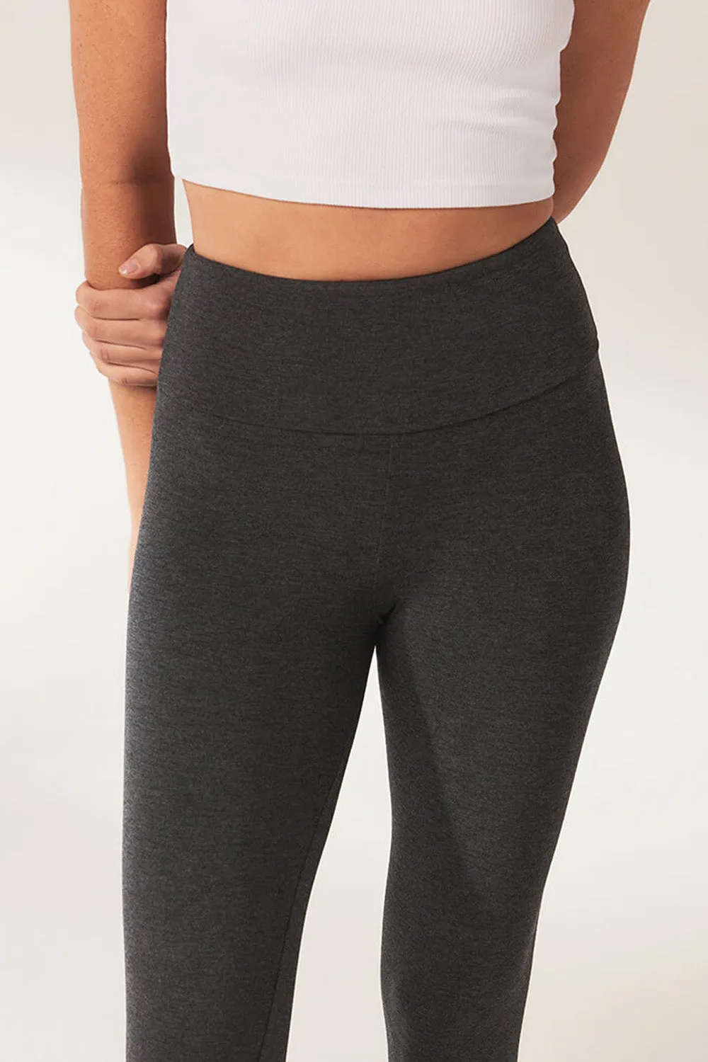 Curve Lightweight Everyday High Waisted Leggings - Dark Grey Marl