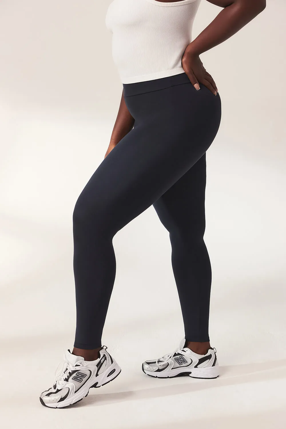 Curve Lightweight Everyday High Waisted Leggings - Vintage Navy