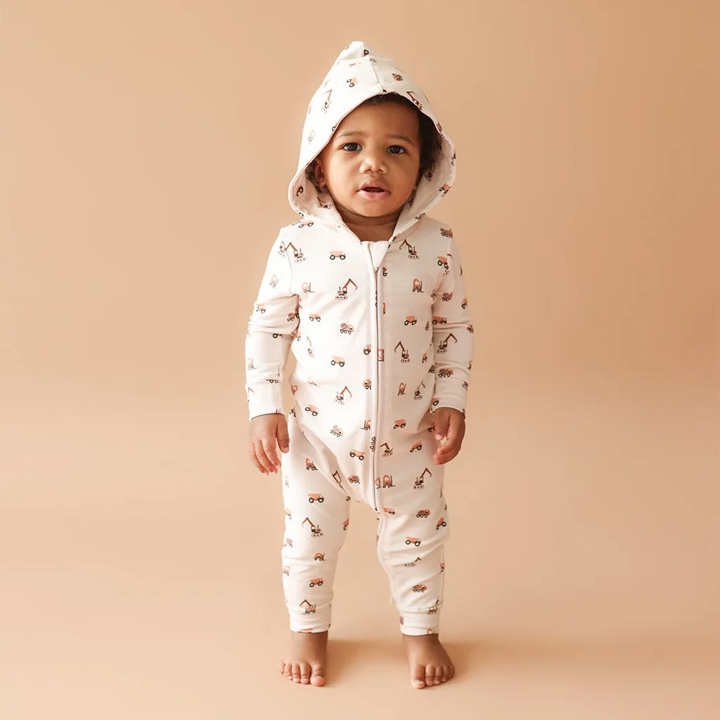 Dalton French Terry Zippered Hooded Romper