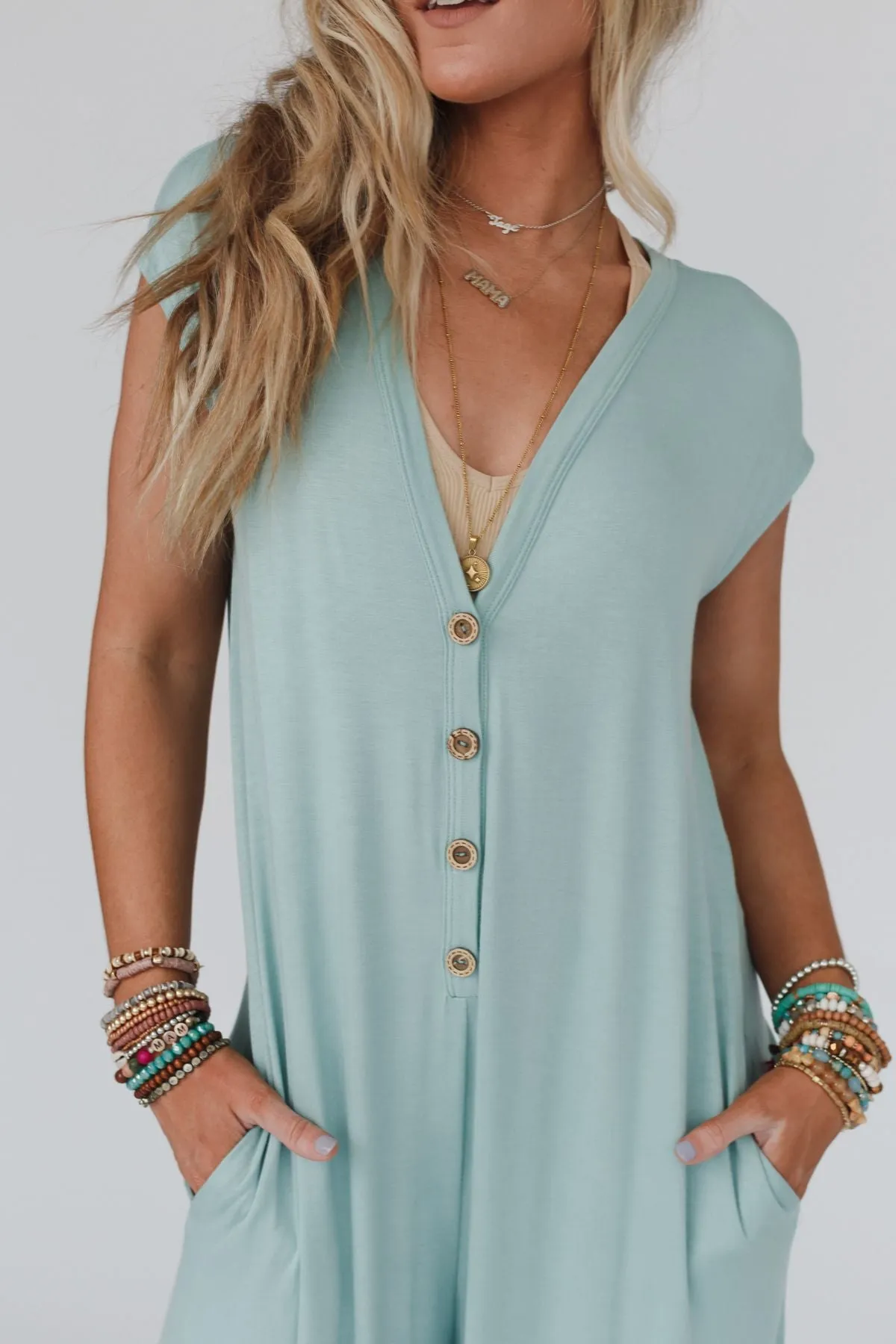 Daphne Jumpsuit - Seafoam