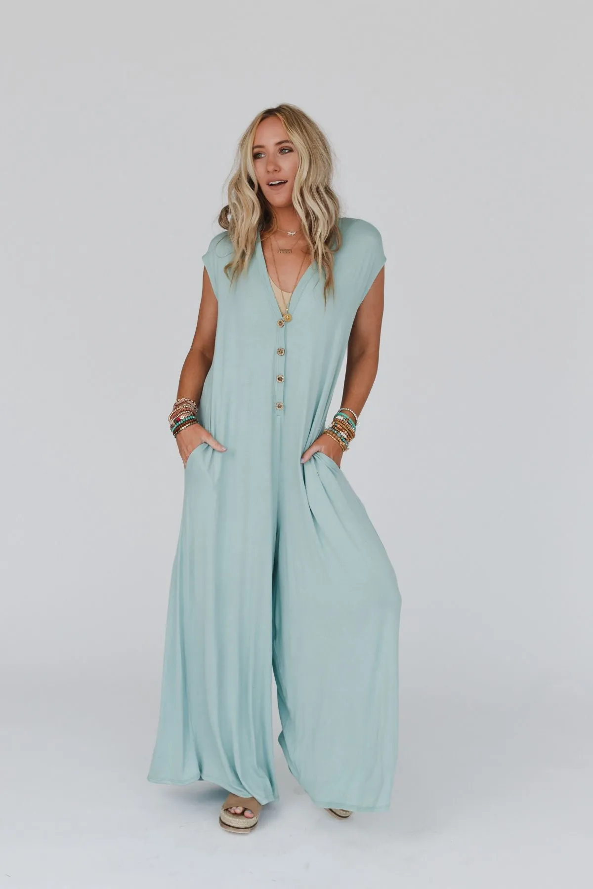 Daphne Jumpsuit - Seafoam