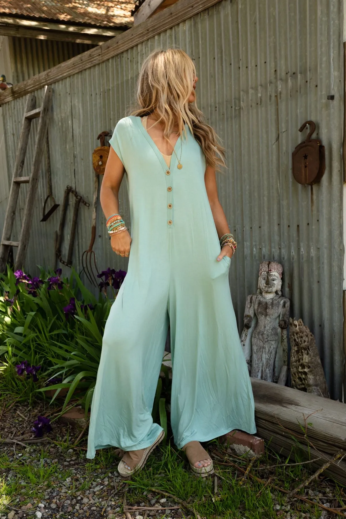 Daphne Jumpsuit - Seafoam