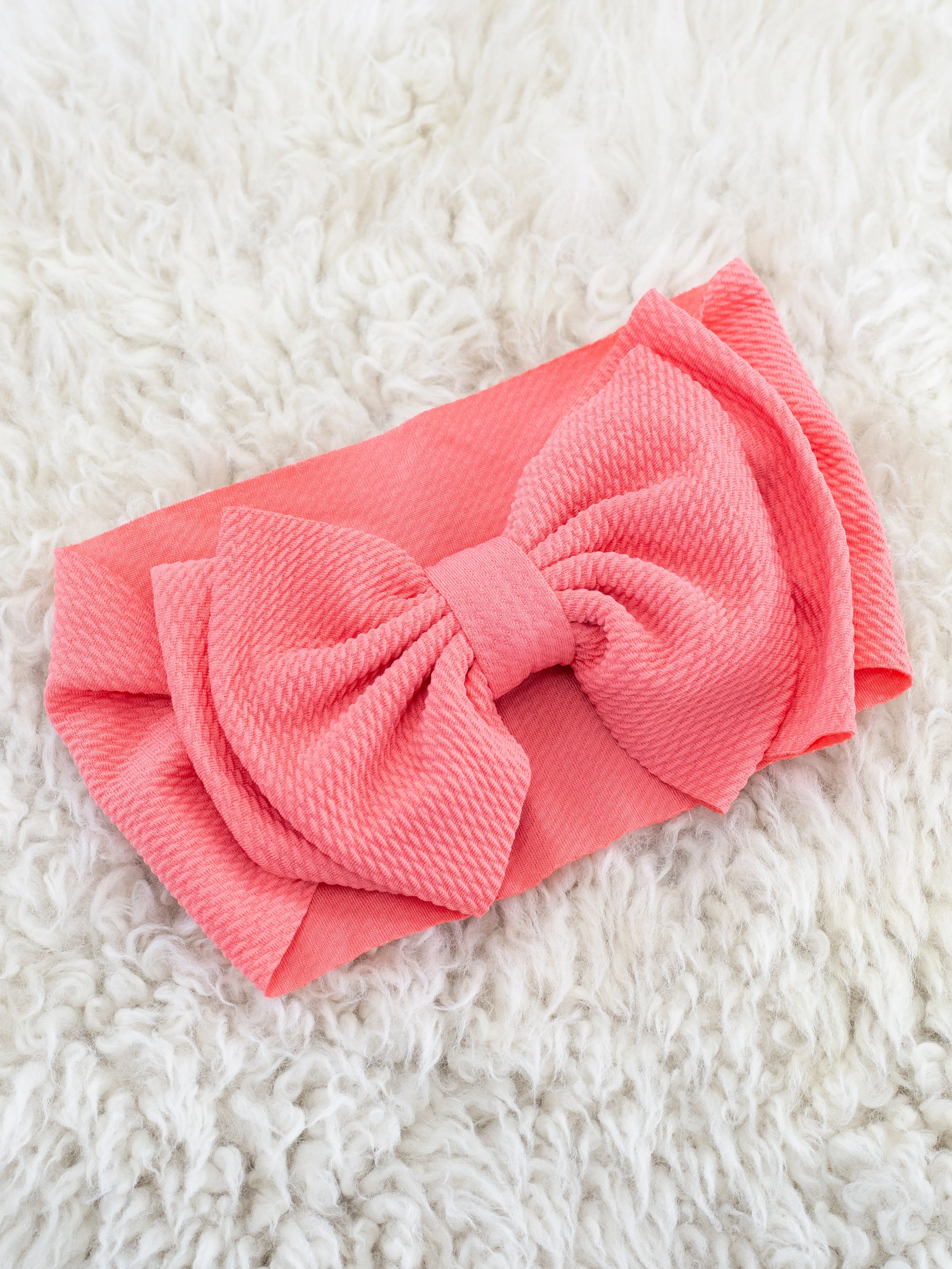 Double Layer Waffle Bow Headwrap - 32 Colors Available