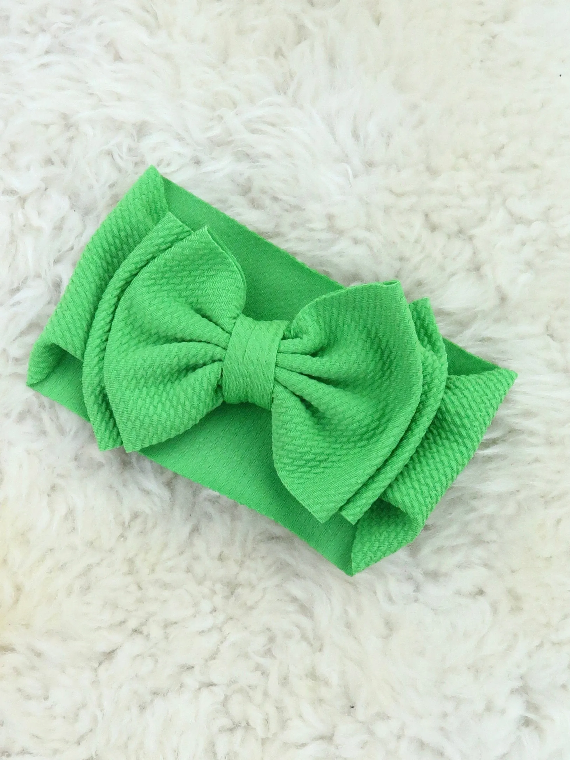 Double Layer Waffle Bow Headwrap - 32 Colors Available