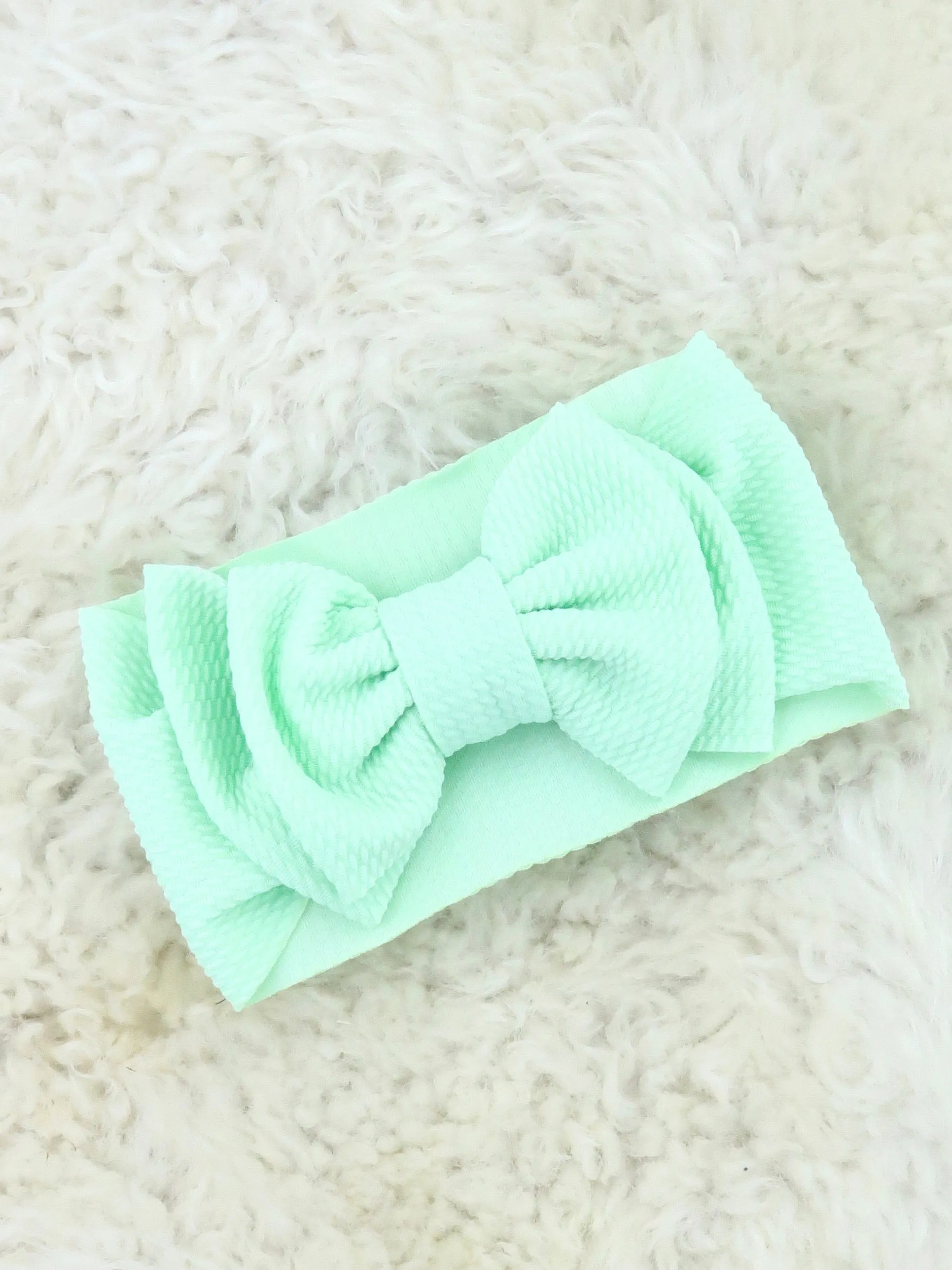 Double Layer Waffle Bow Headwrap - 32 Colors Available