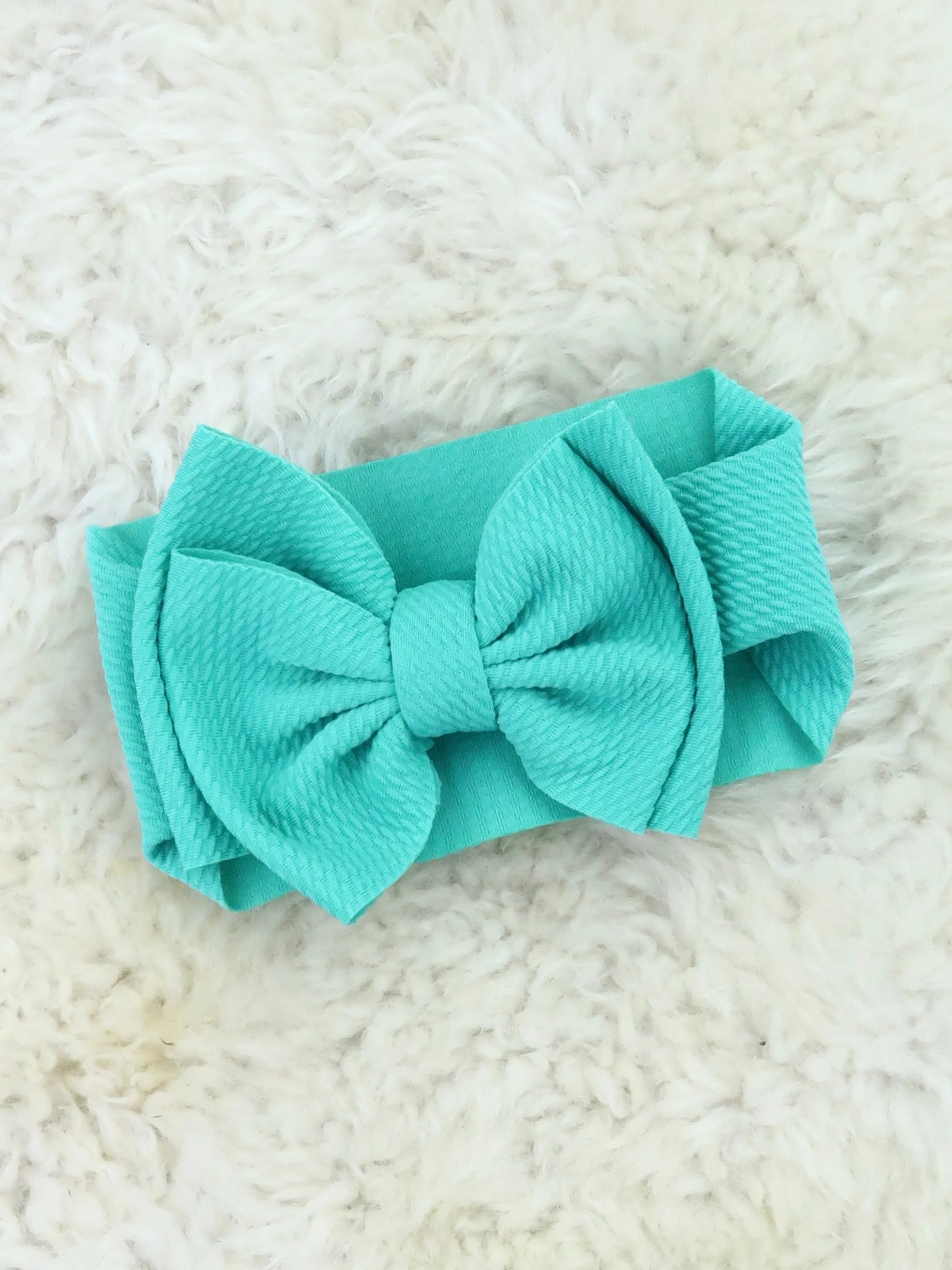 Double Layer Waffle Bow Headwrap - 32 Colors Available