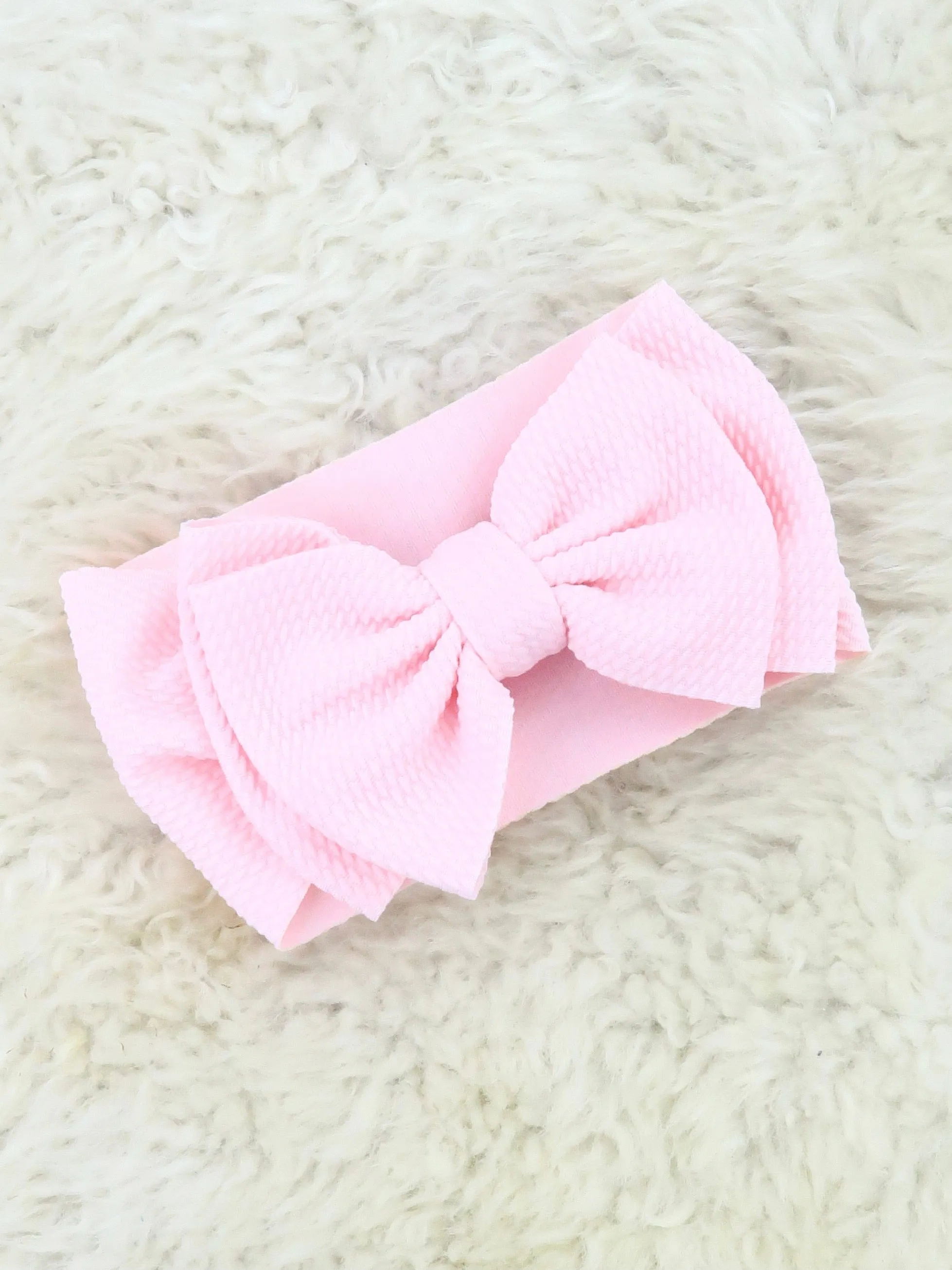 Double Layer Waffle Bow Headwrap - 32 Colors Available