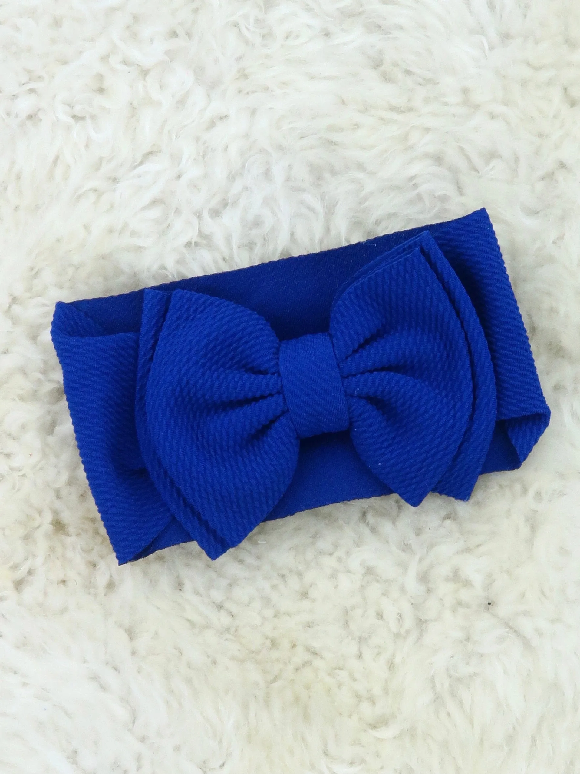 Double Layer Waffle Bow Headwrap - 32 Colors Available