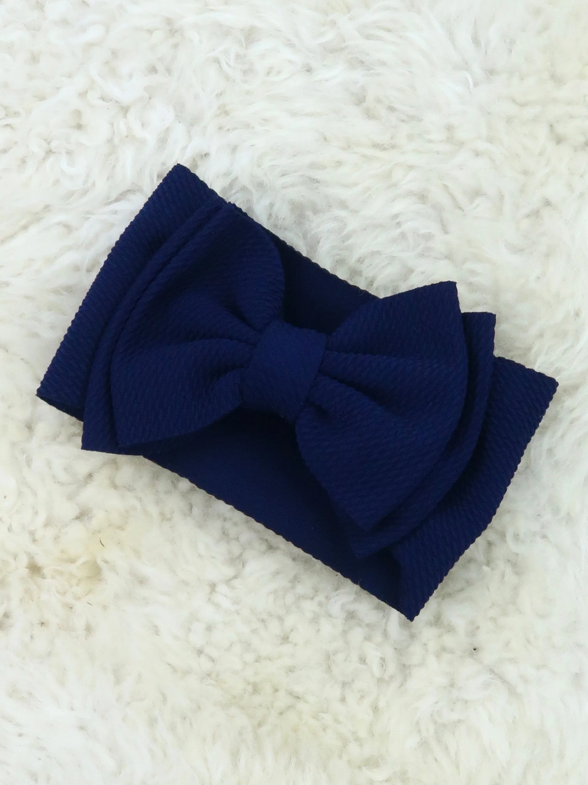 Double Layer Waffle Bow Headwrap - 32 Colors Available