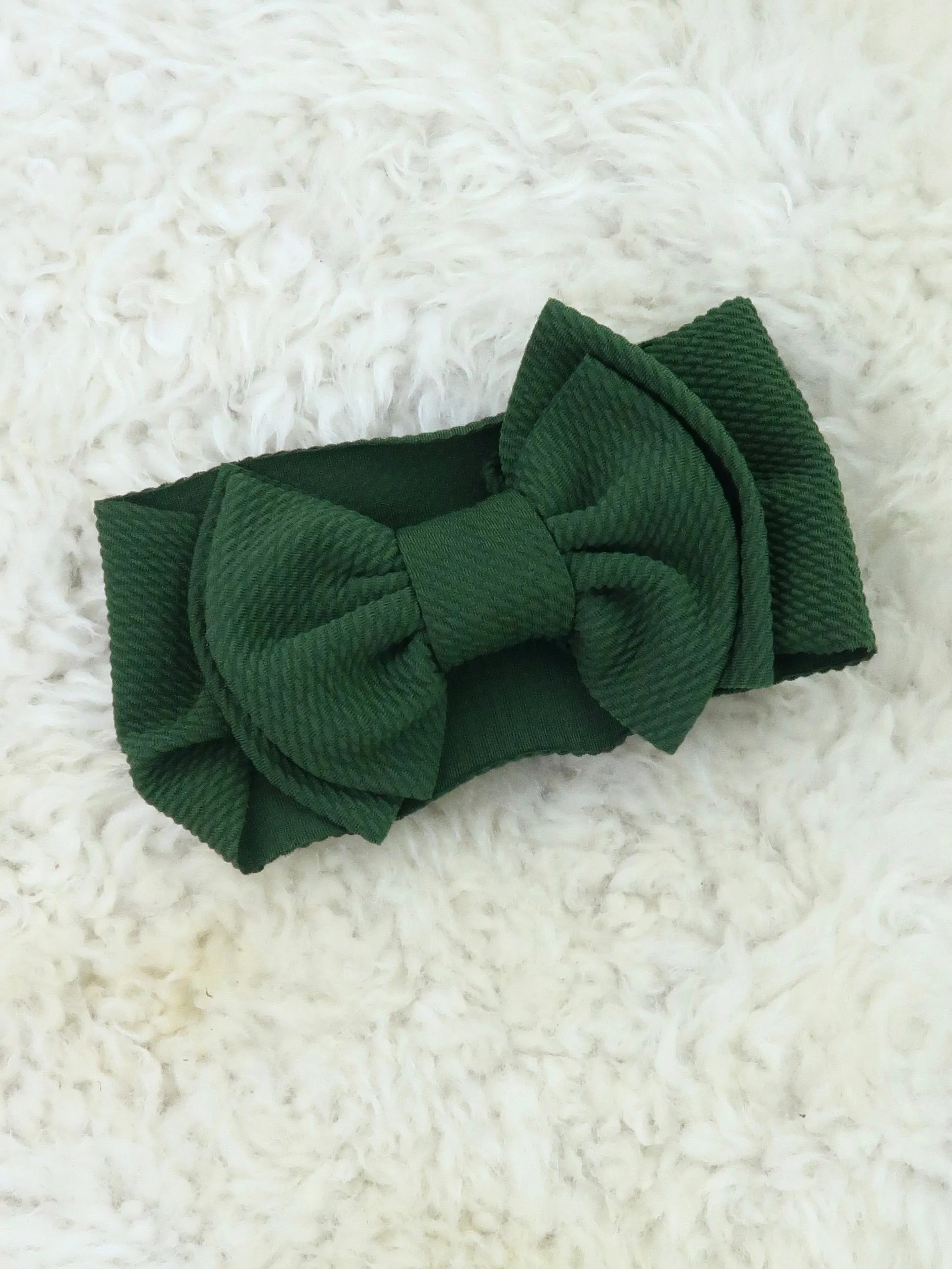 Double Layer Waffle Bow Headwrap - 32 Colors Available