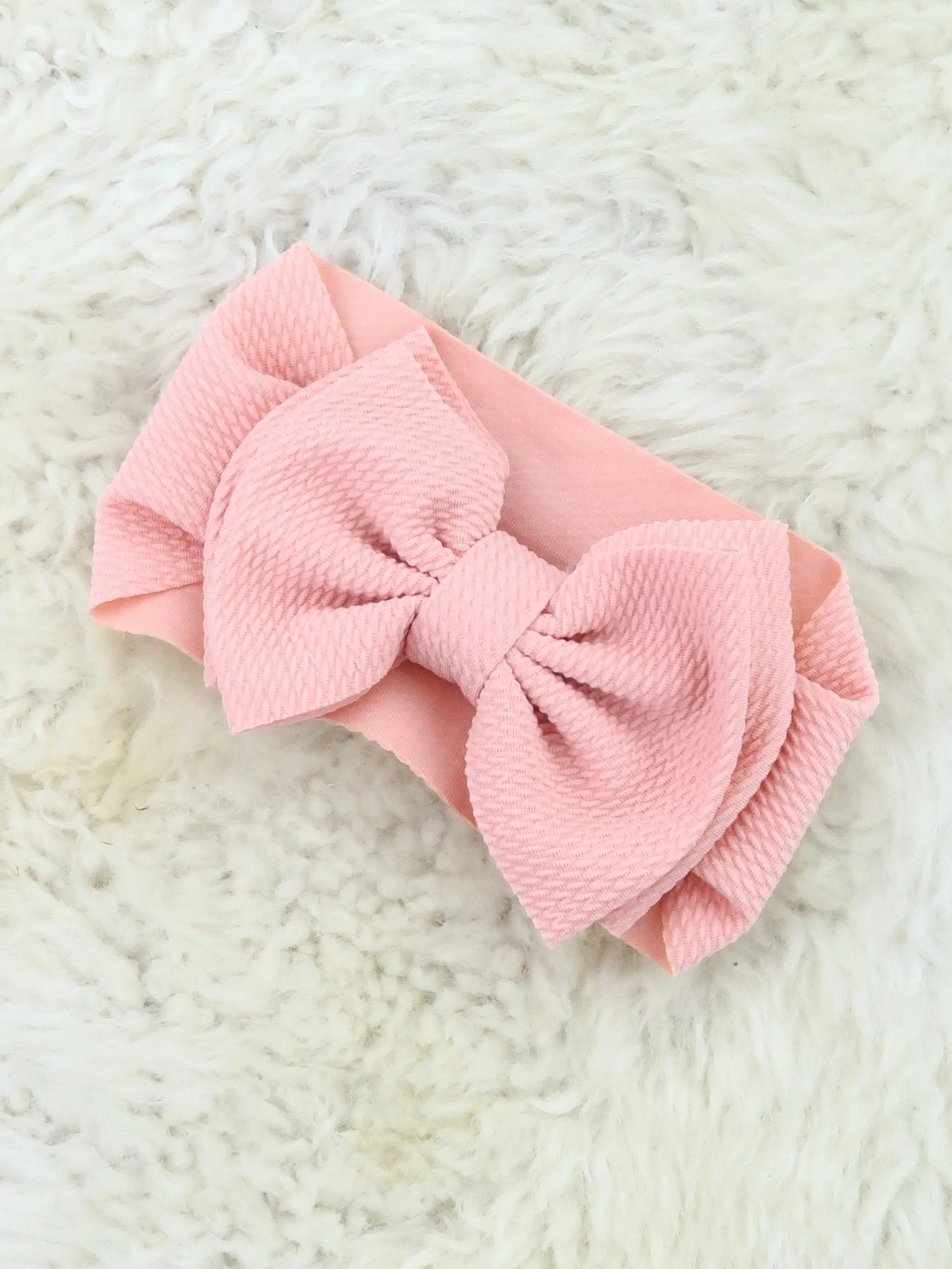 Double Layer Waffle Bow Headwrap - 32 Colors Available