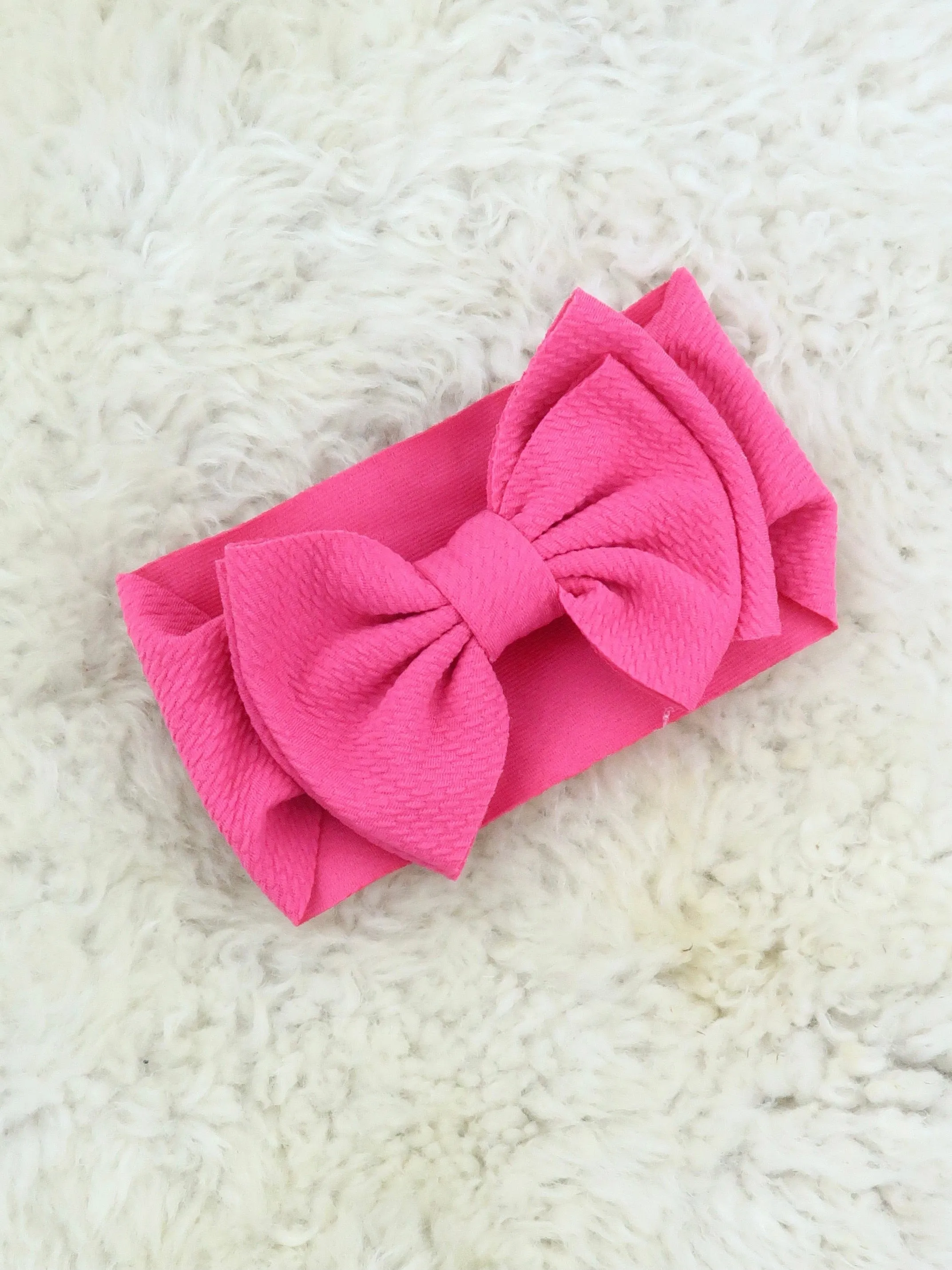 Double Layer Waffle Bow Headwrap - 32 Colors Available