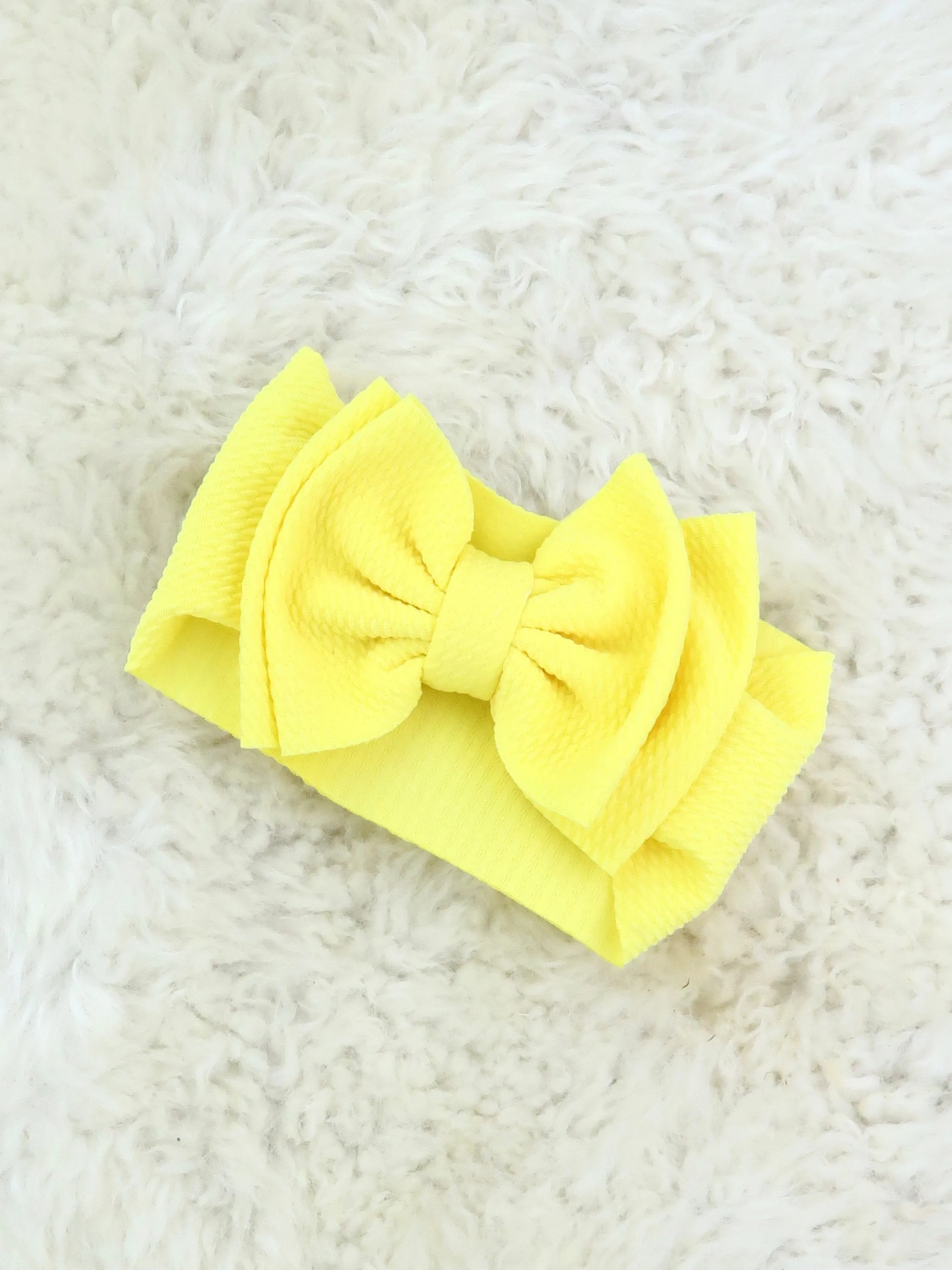 Double Layer Waffle Bow Headwrap - 32 Colors Available