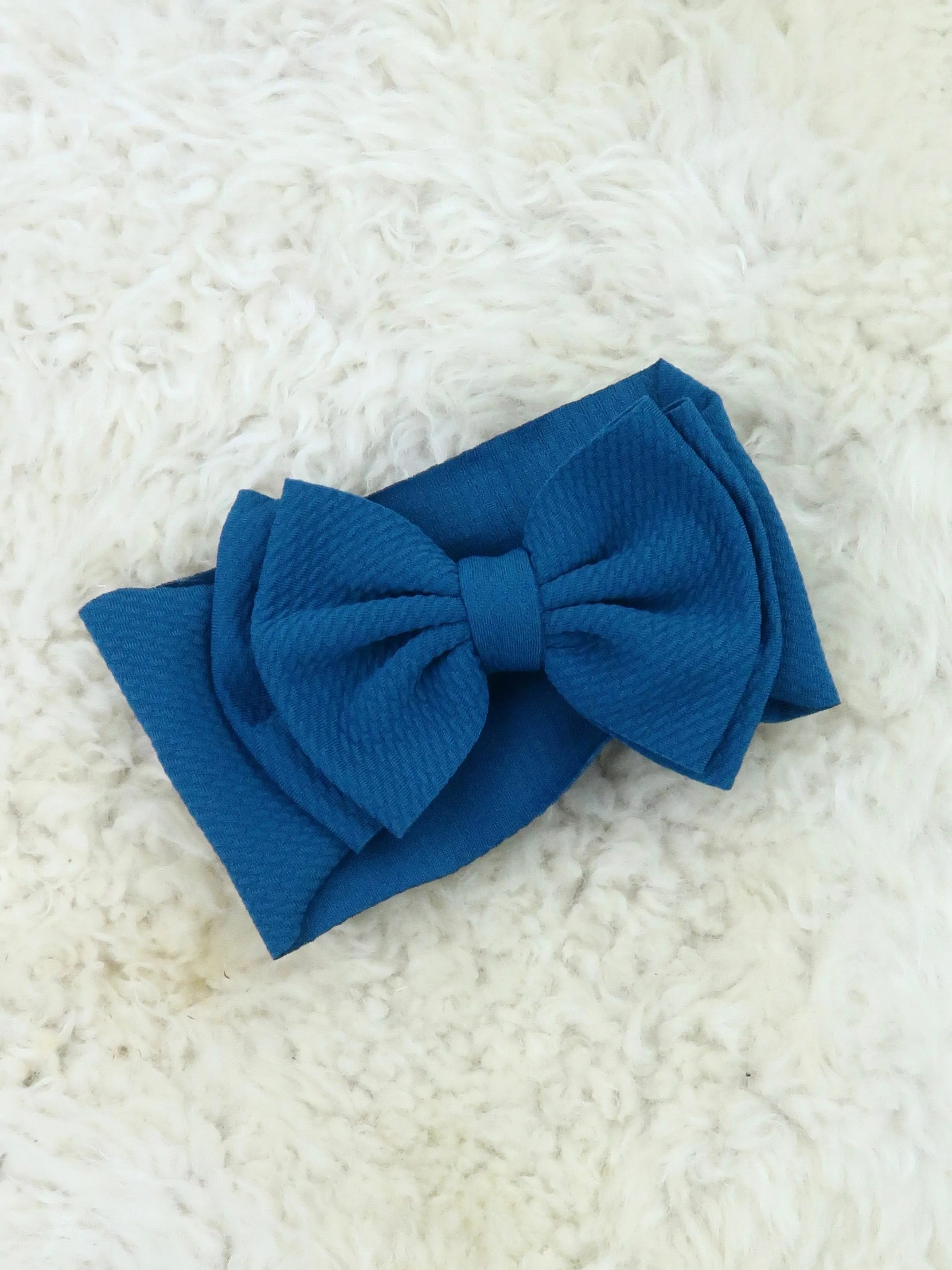 Double Layer Waffle Bow Headwrap - 32 Colors Available