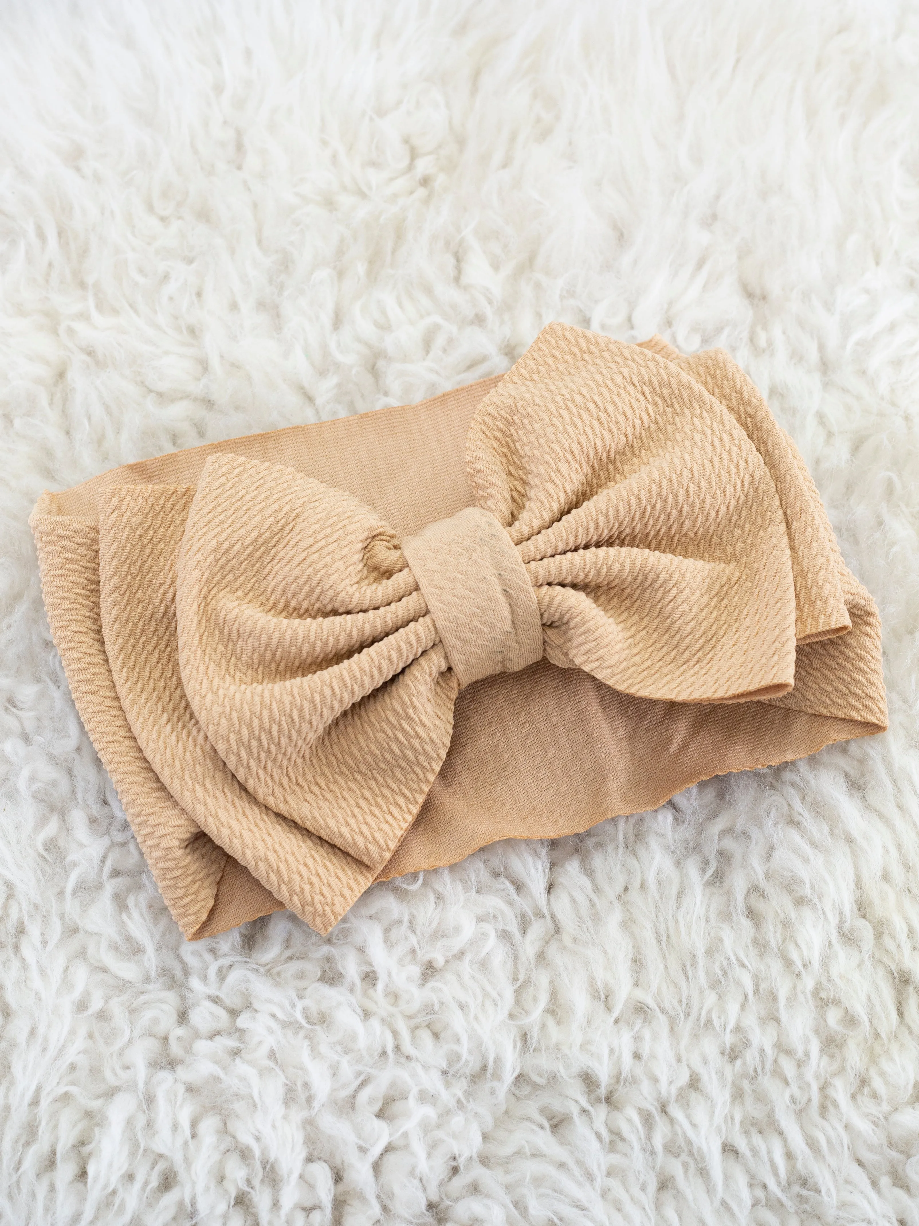 Double Layer Waffle Bow Headwrap - 32 Colors Available