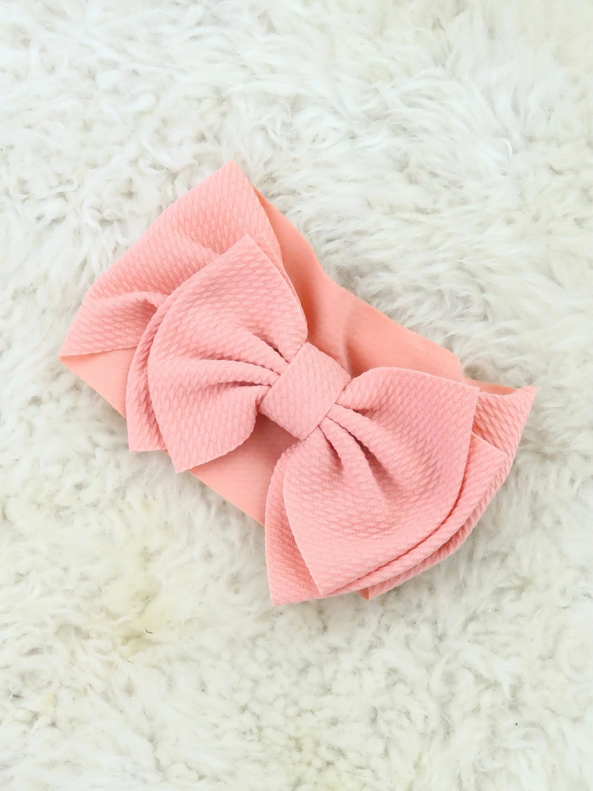 Double Layer Waffle Bow Headwrap - 32 Colors Available