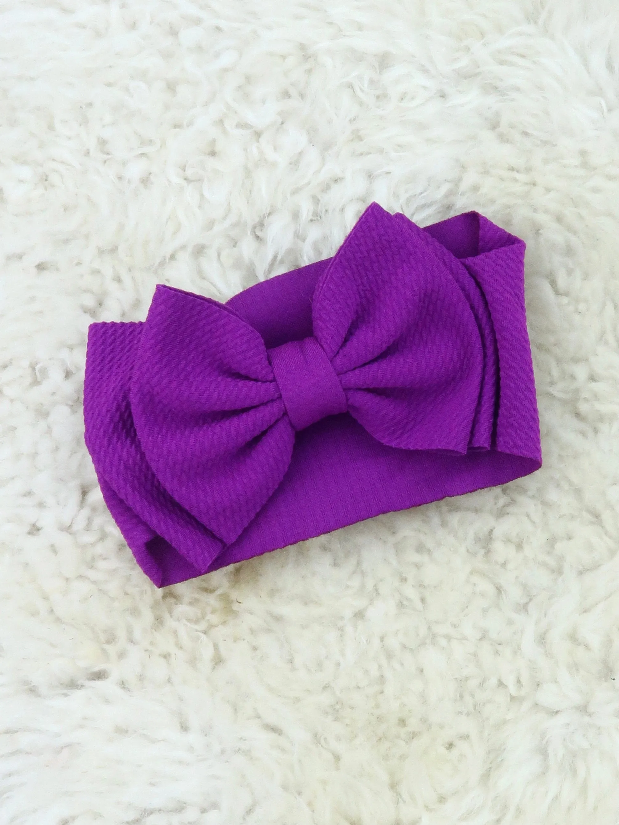 Double Layer Waffle Bow Headwrap - 32 Colors Available