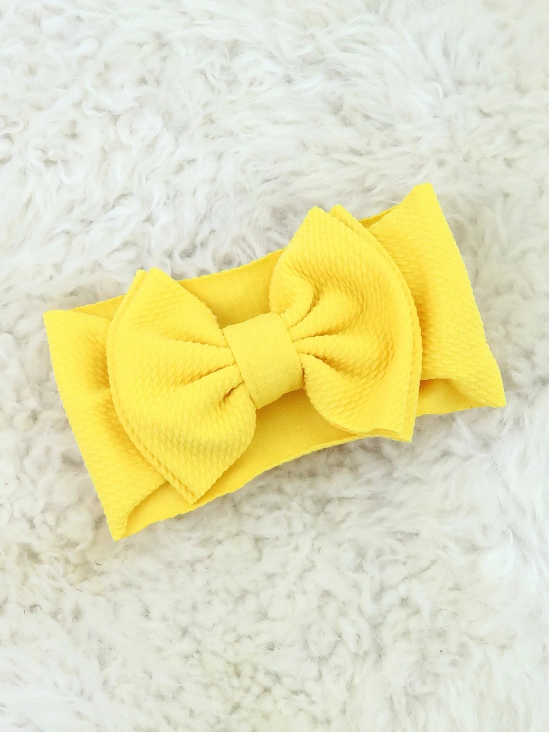 Double Layer Waffle Bow Headwrap - 32 Colors Available