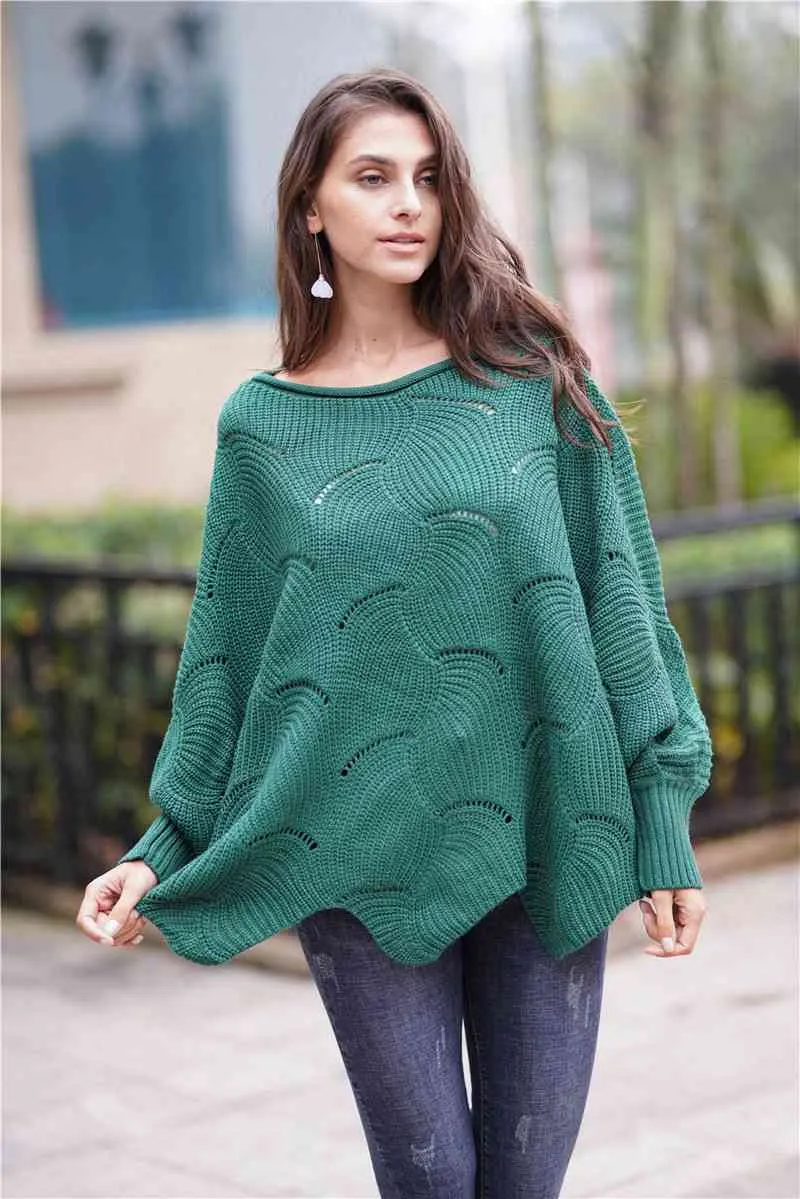 Double Take Openwork Boat Neck Sweater with Scalloped Hem